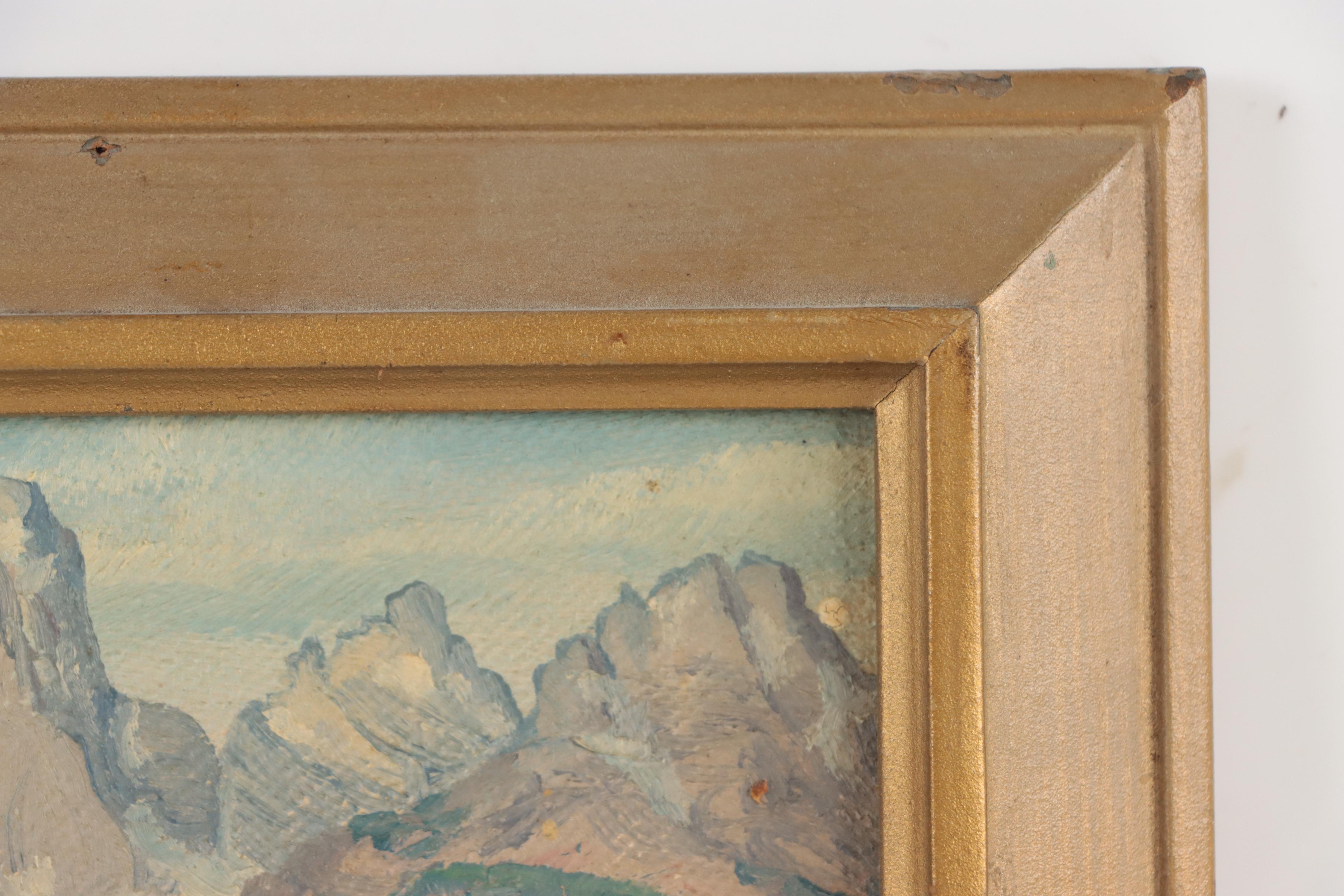 M. D. Dolph Oil Painting of Alpine Landscape "The Tetons," Mid-20th Century