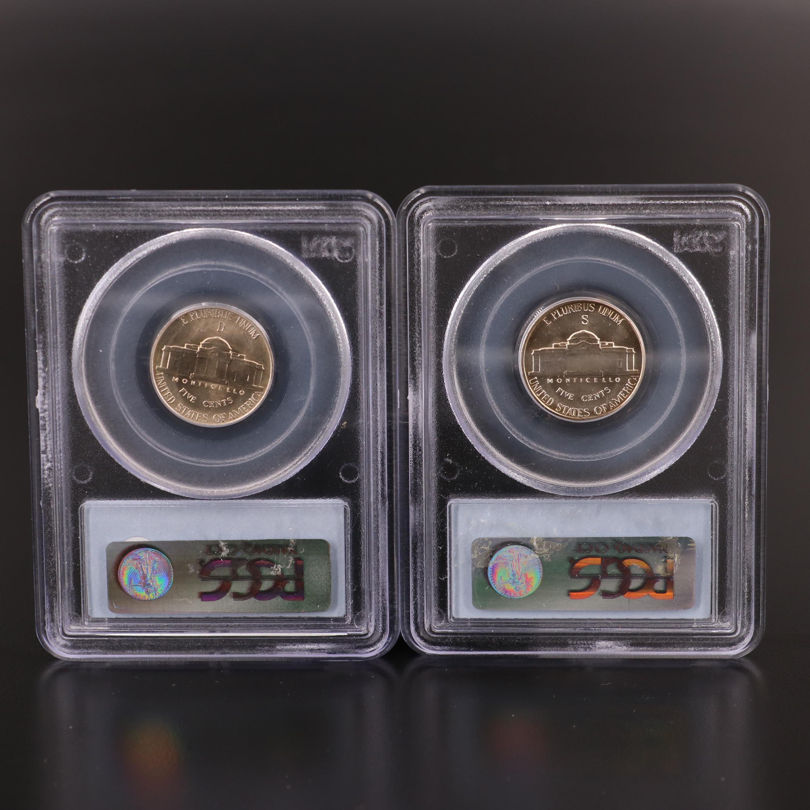 PCGS MS66 1943-S and 1944-D Wartime Silver-Alloy Nickels