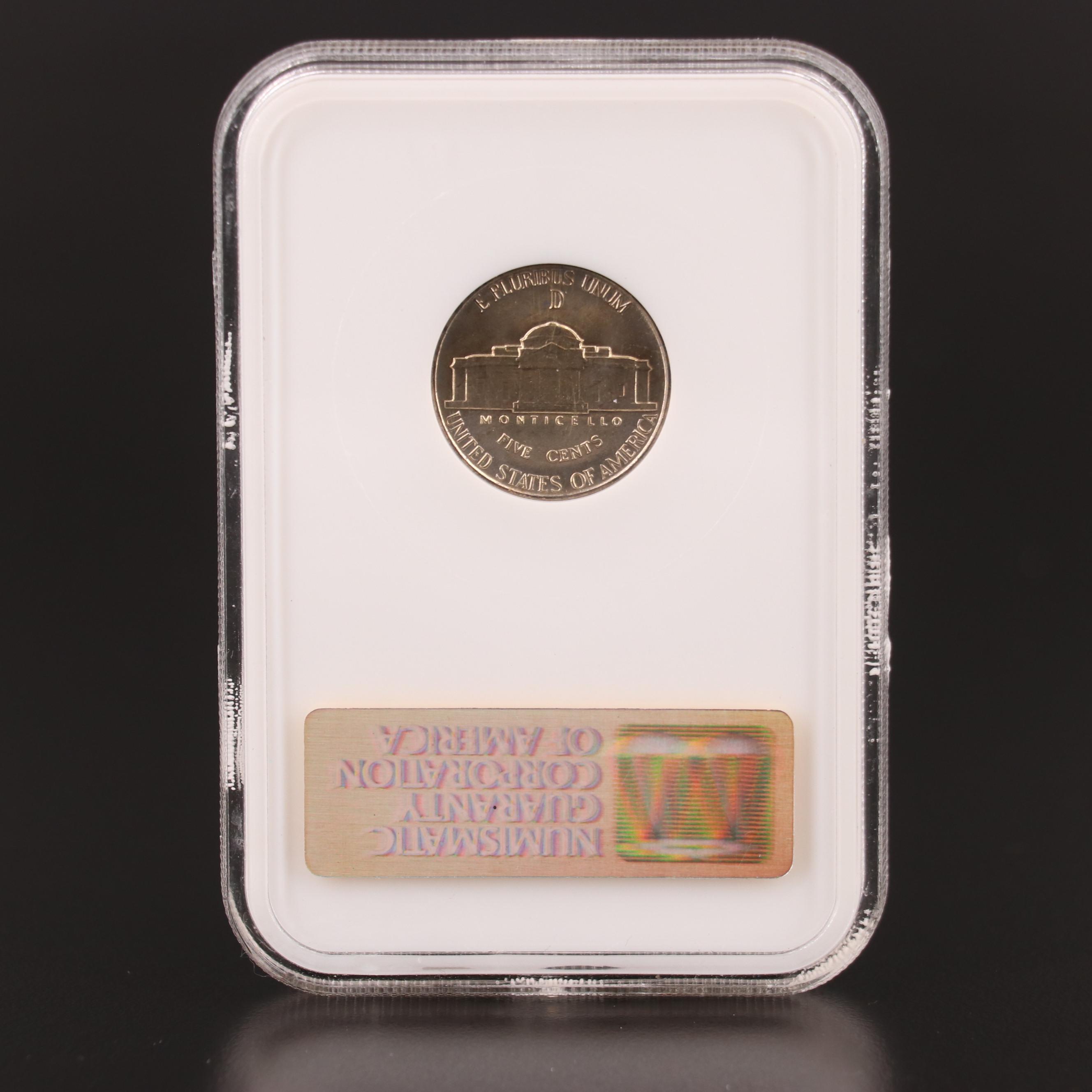 NGC MS67 1943-D Wartime Silver Alloy Jefferson Nickel