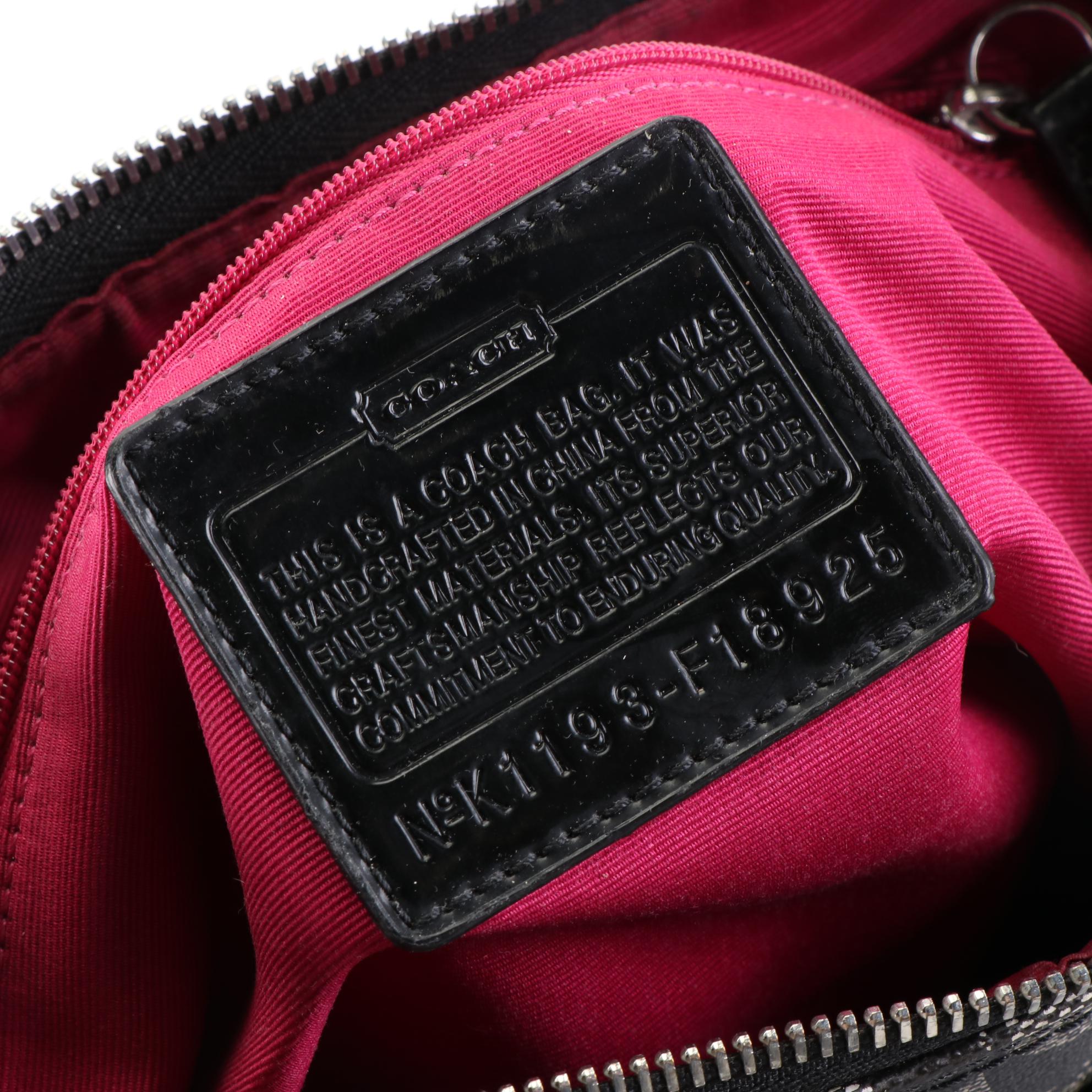 Coach Shoulder Bag in Signature Coated Canvas and Patent Leather