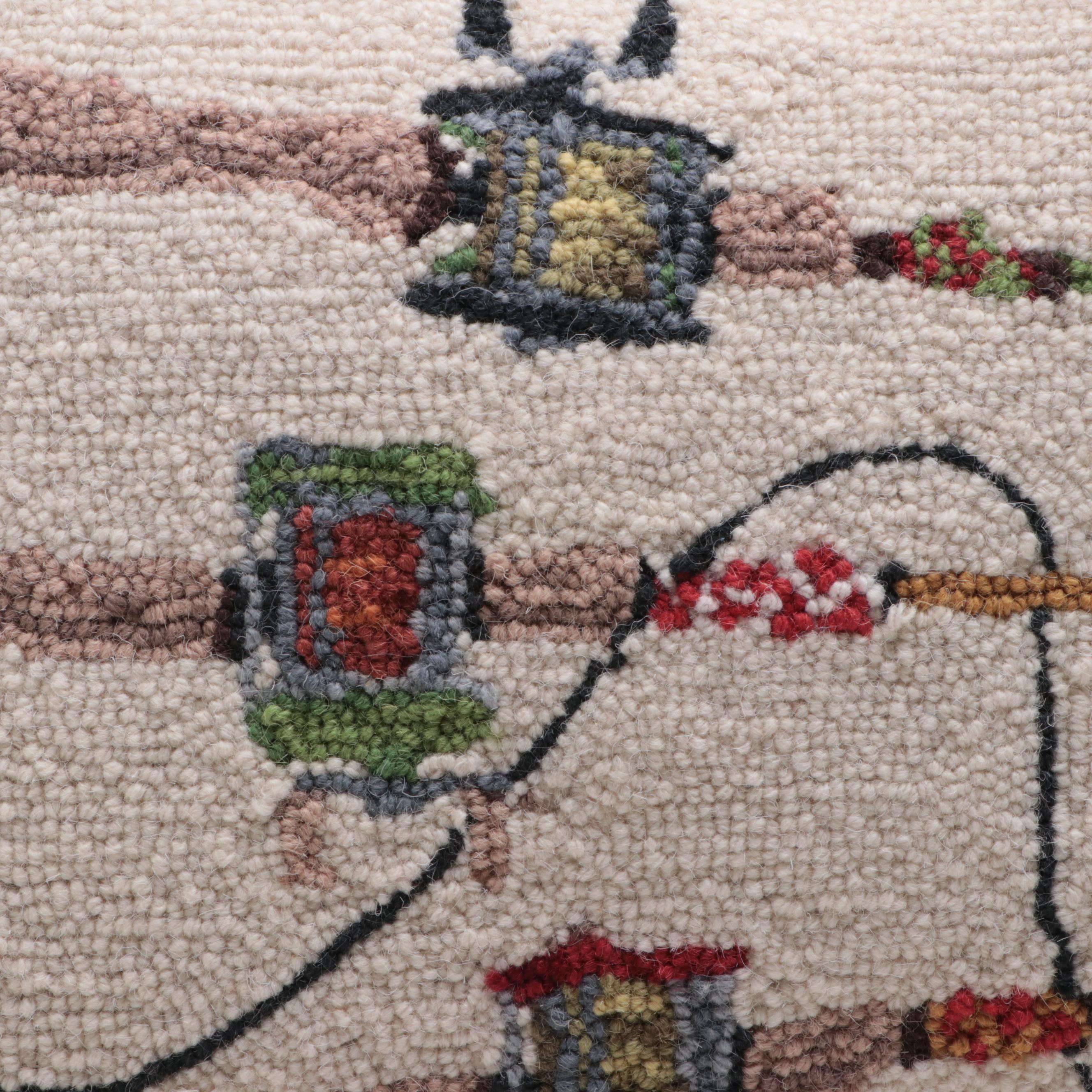 Alwe German Etched Glass Beer Steins with Accent Pillow