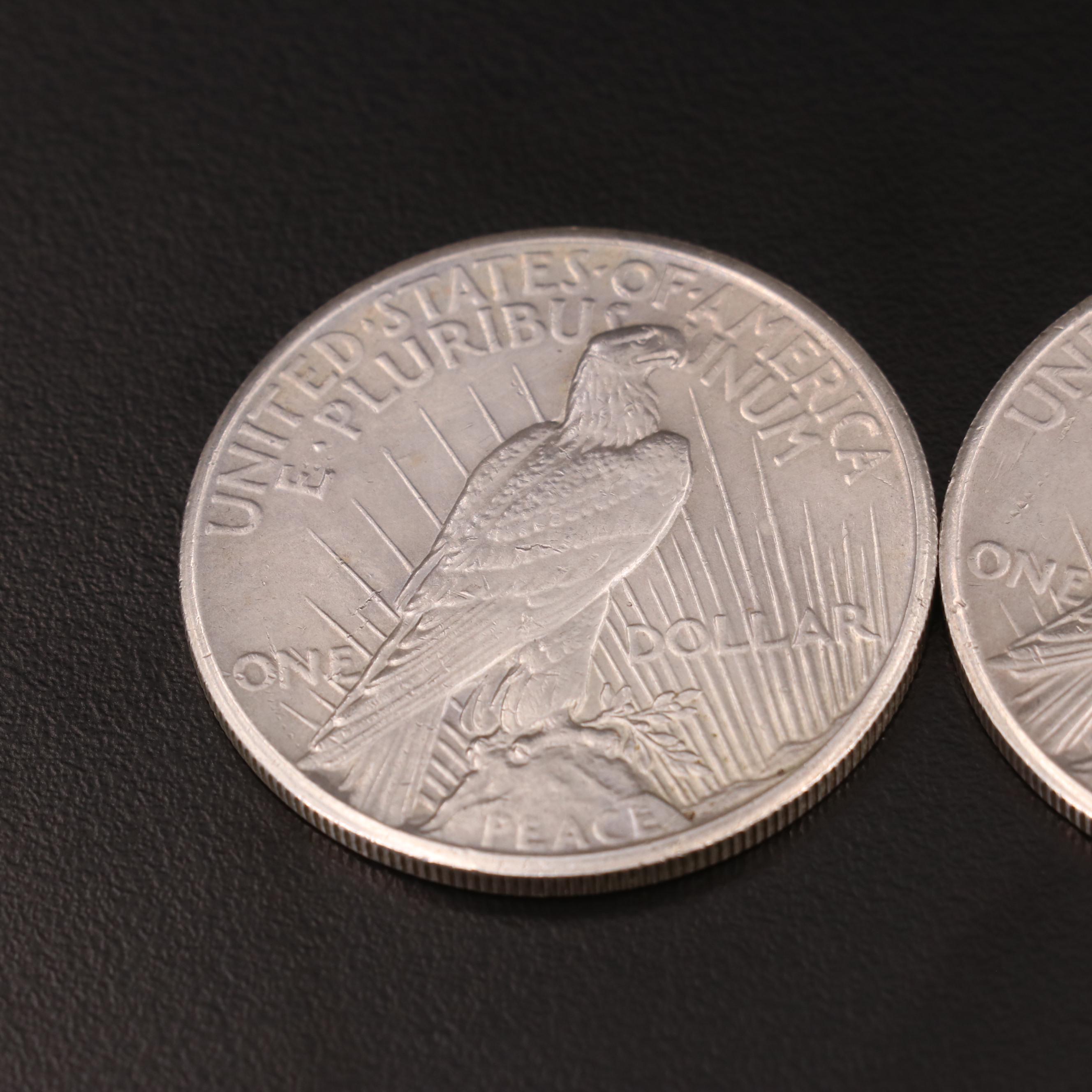 Two 1926 Peace Silver Dollars
