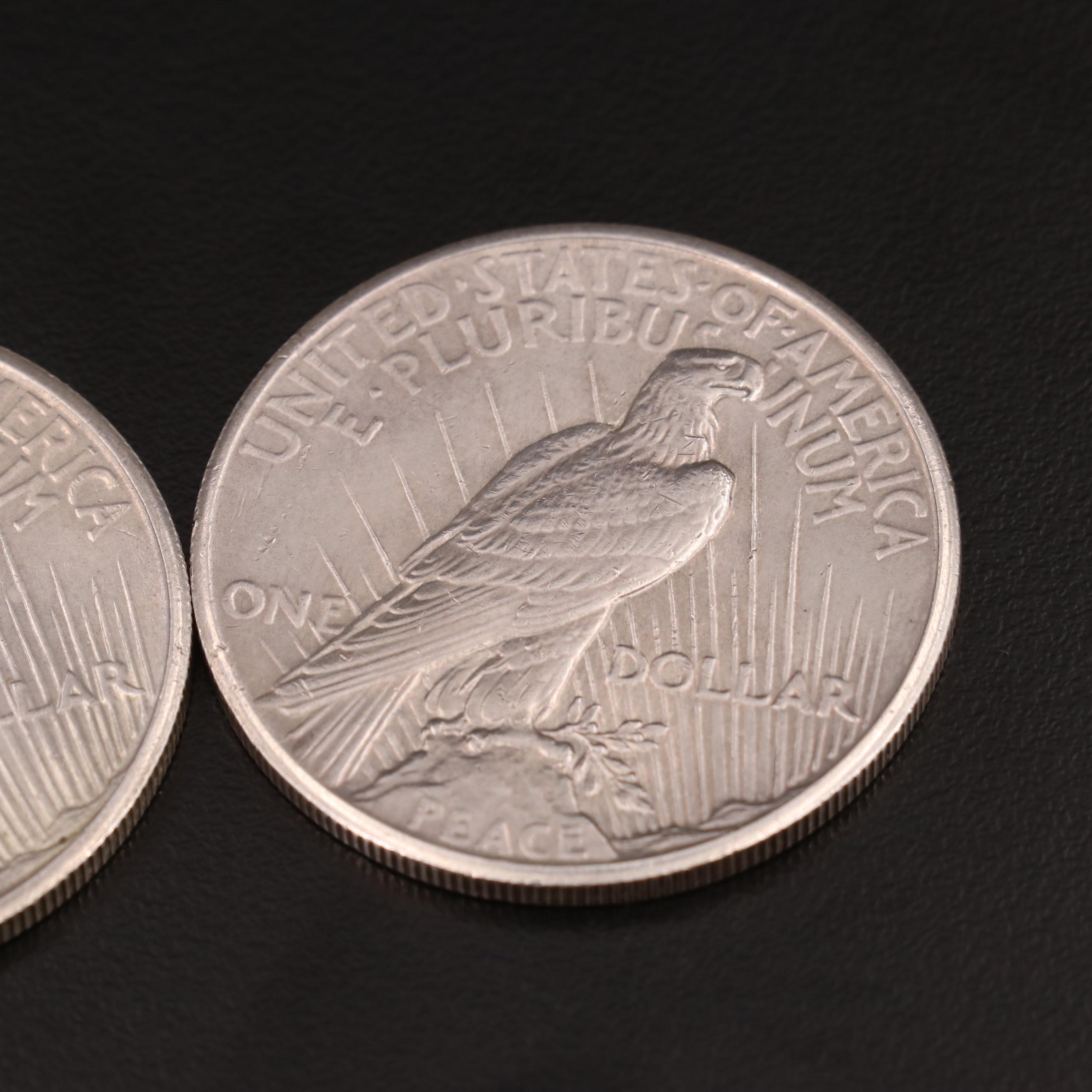 Two 1926 Peace Silver Dollars
