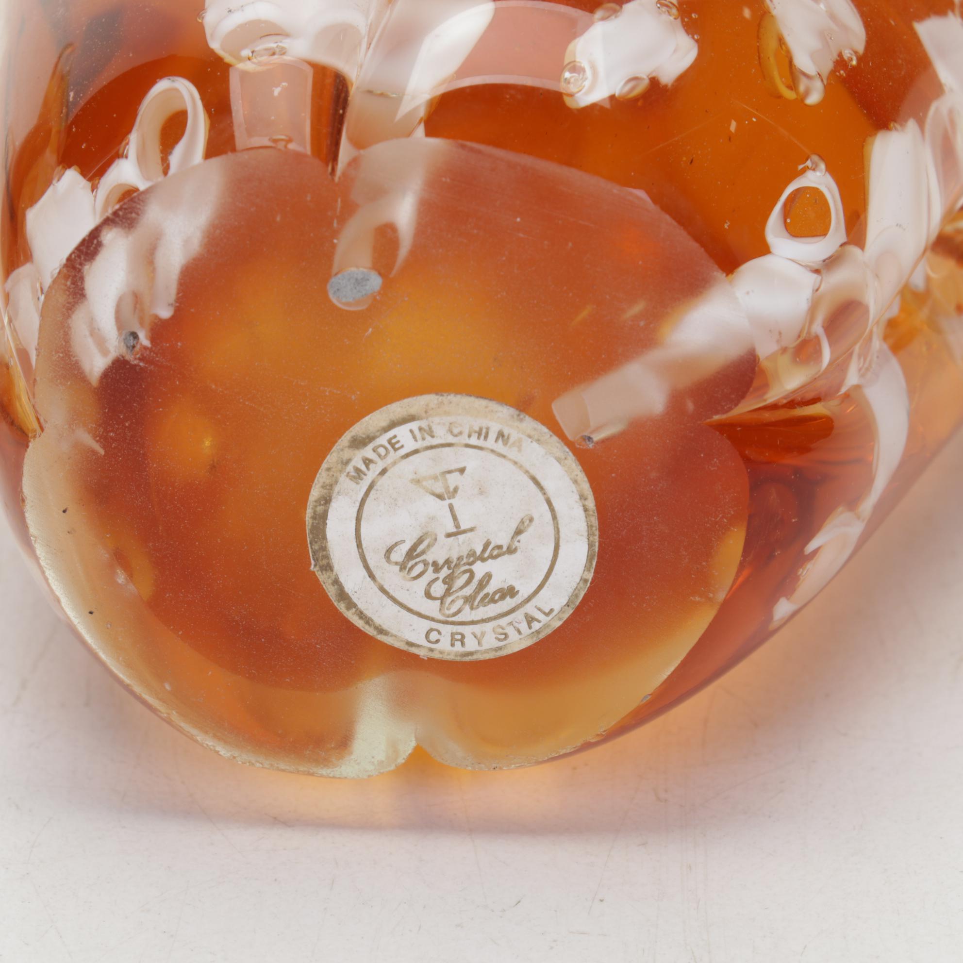 Lundberg Art Glass Fish with Figurine and Paperweight Collection