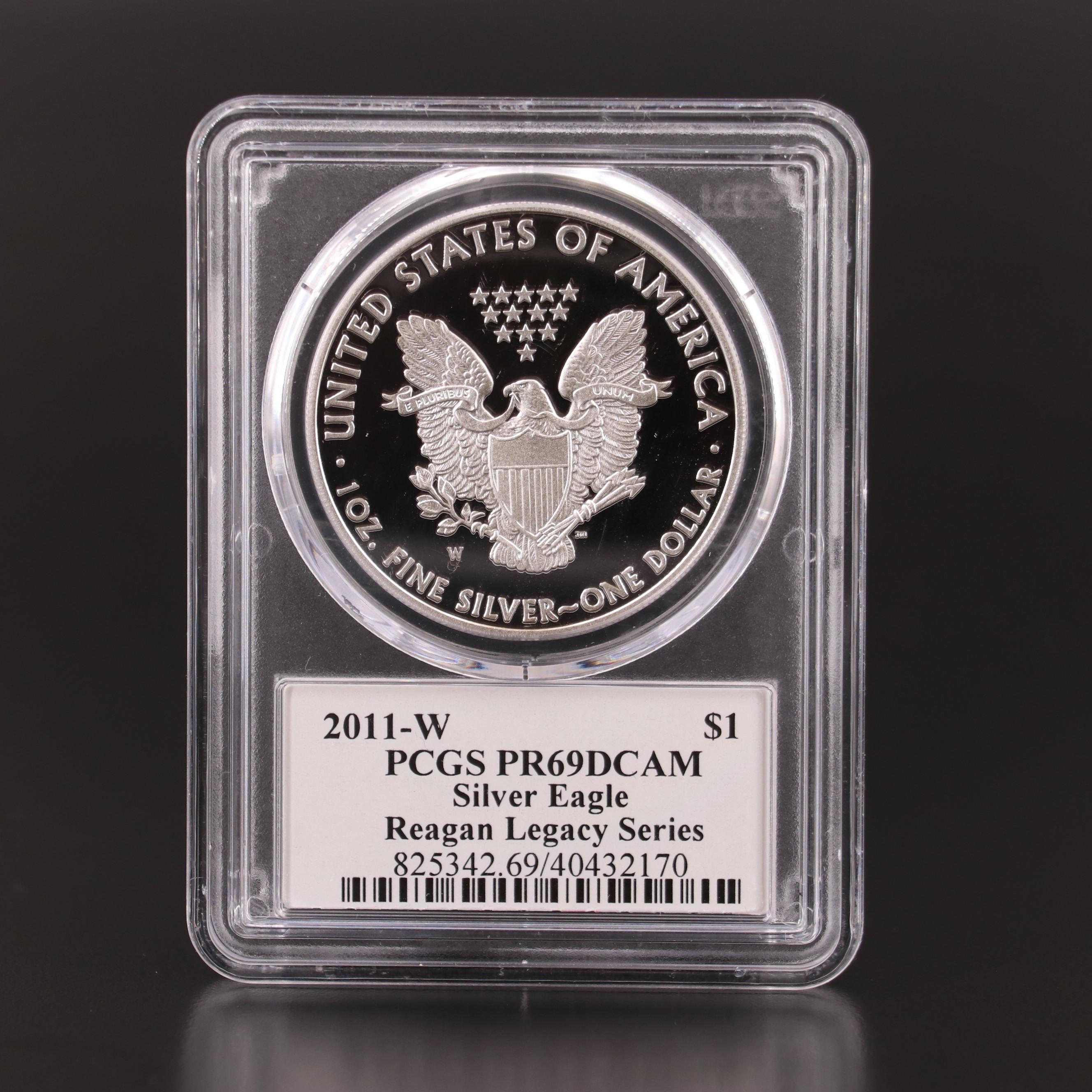 PCGS PR69DCAM 2011-W Michael Reagan Silver Eagle Proof