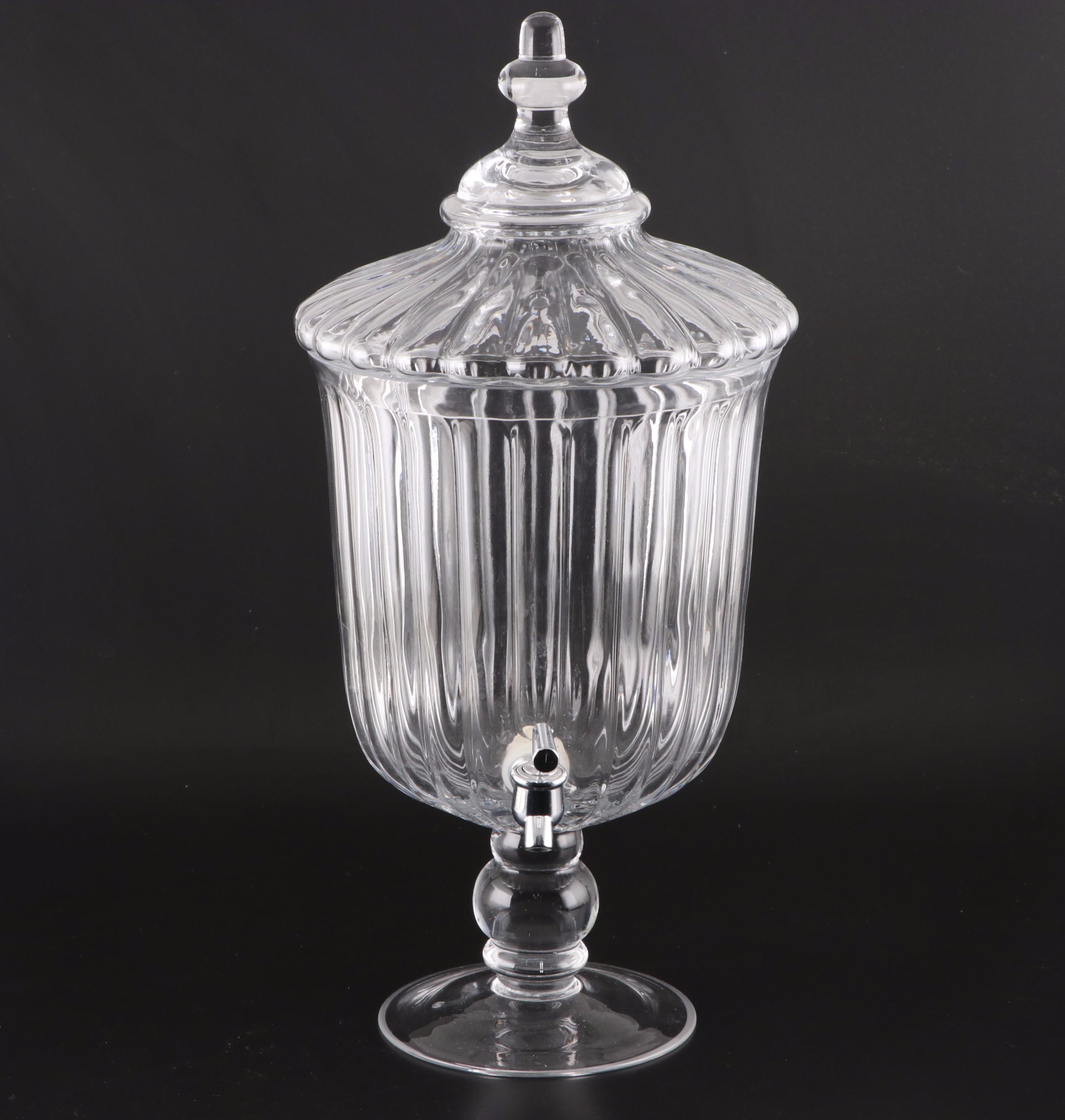 Soga Glass Candy Dish with St. Germain Spritz Glasses and Drink Dispenser