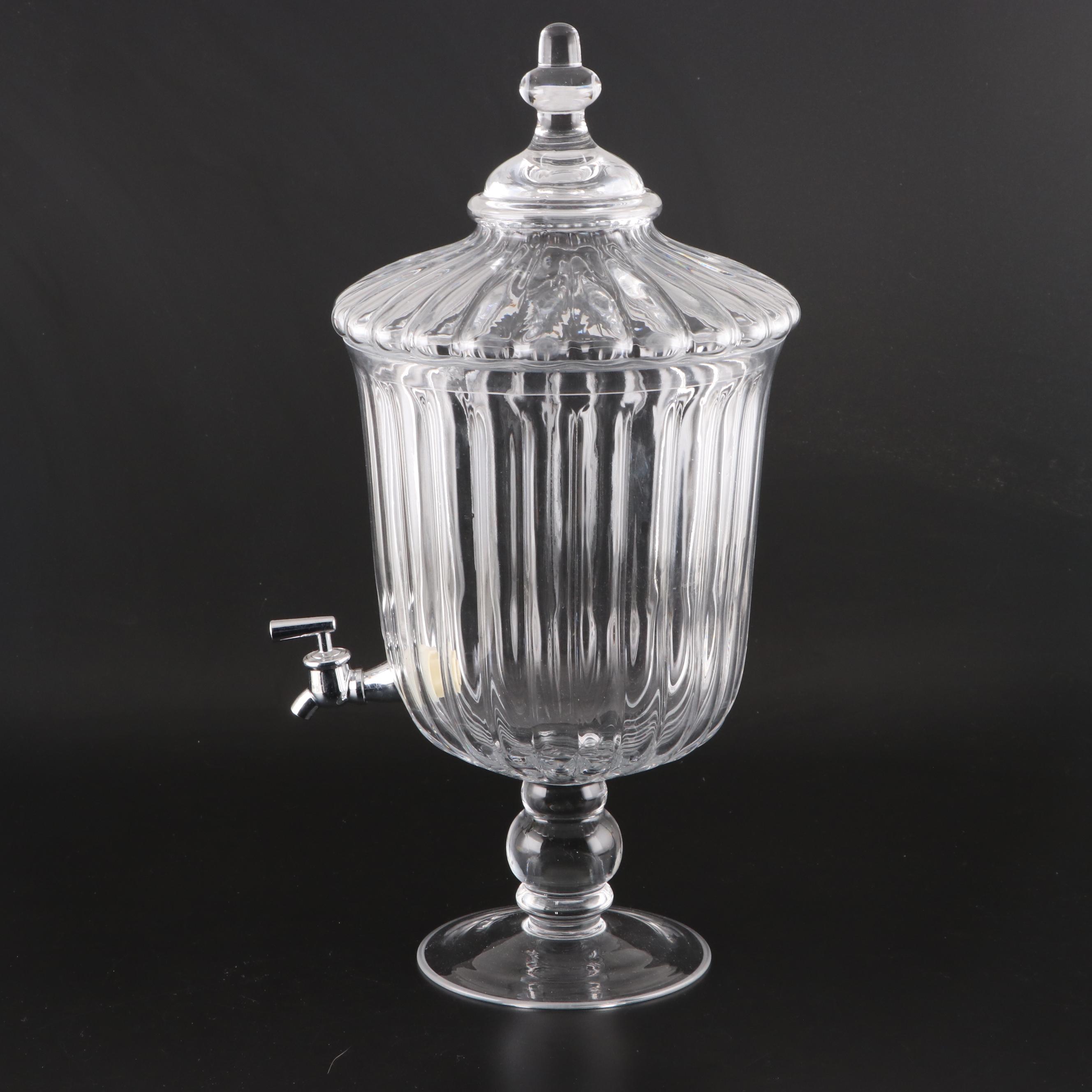 Soga Glass Candy Dish with St. Germain Spritz Glasses and Drink Dispenser