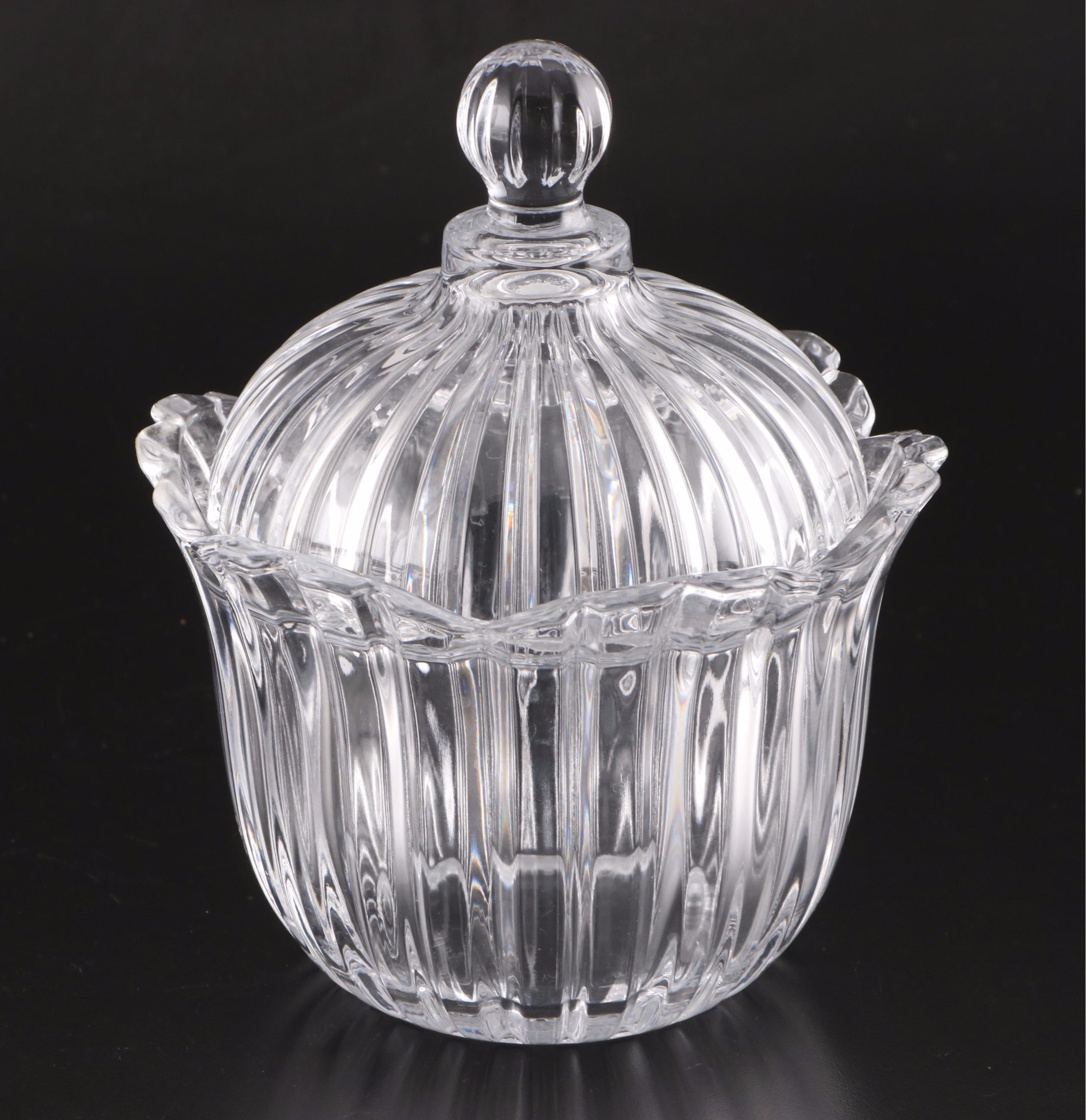 Soga Glass Candy Dish with St. Germain Spritz Glasses and Drink Dispenser