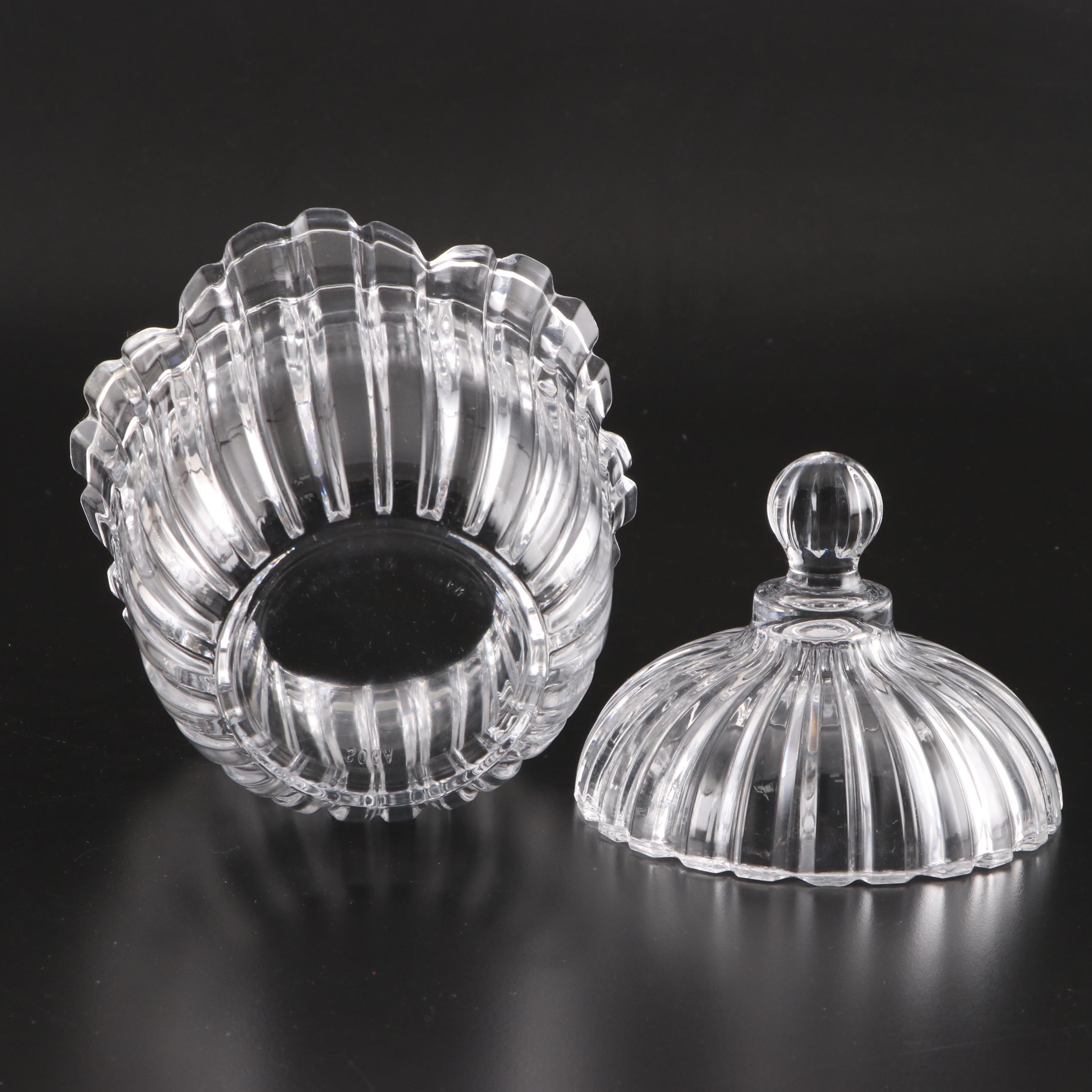 Soga Glass Candy Dish with St. Germain Spritz Glasses and Drink Dispenser