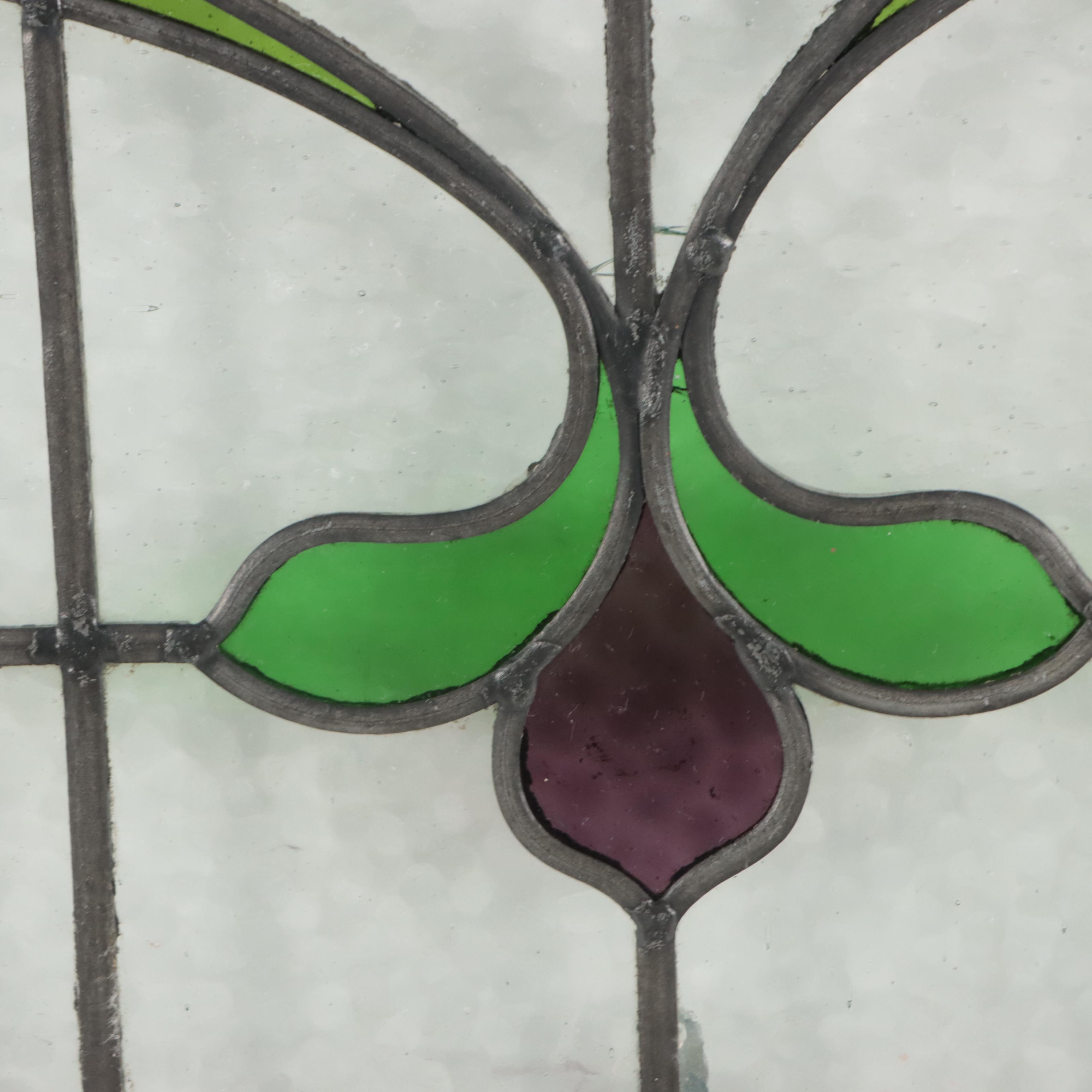 Art Nouveau Style Stained Glass Wall Hanging