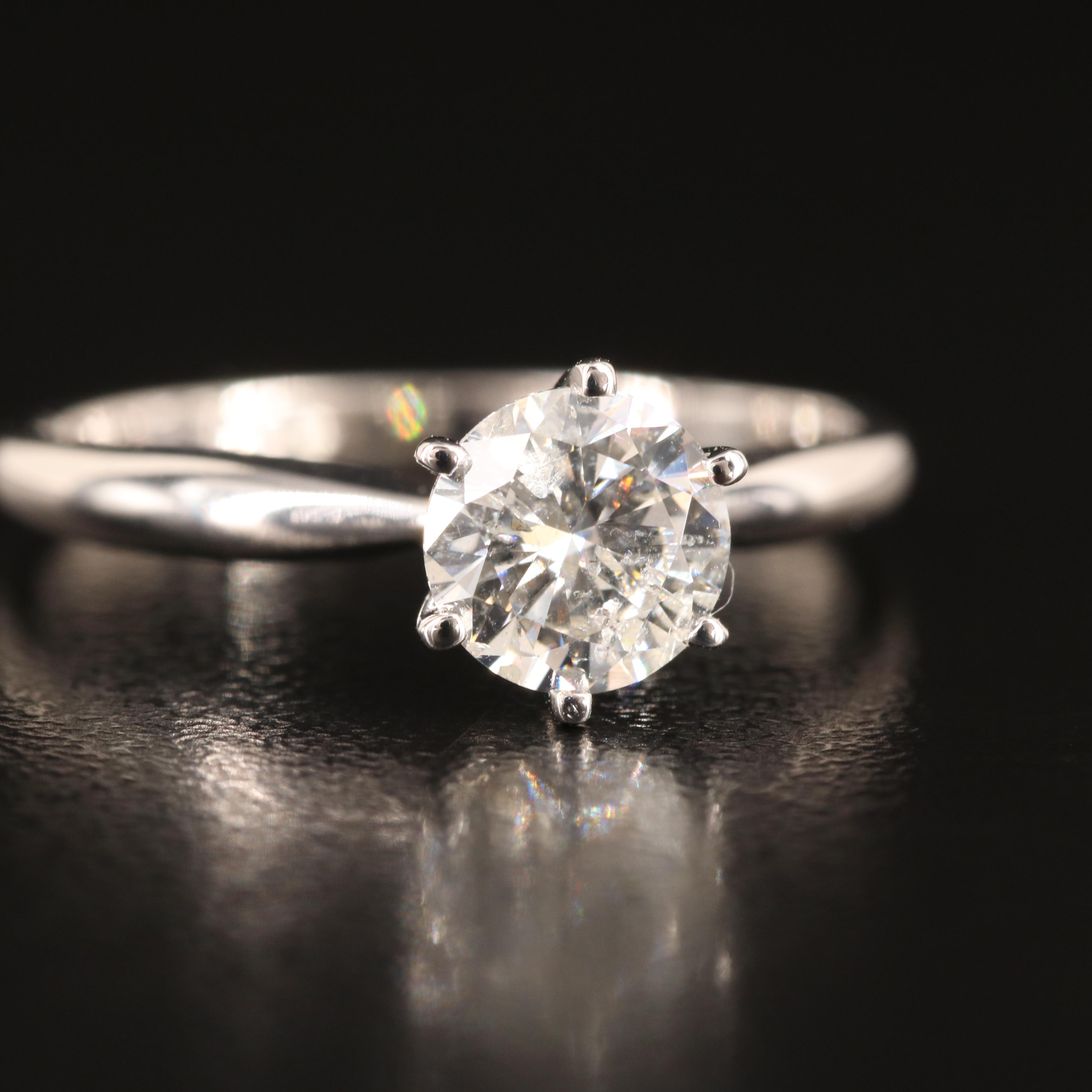 14K 0.88 CT Diamond Solitaire Ring