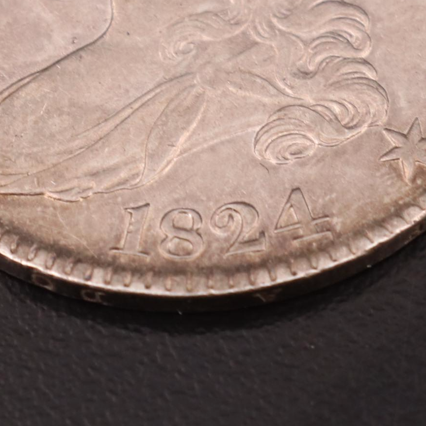 1824 Capped Bust Silver Half Dollar