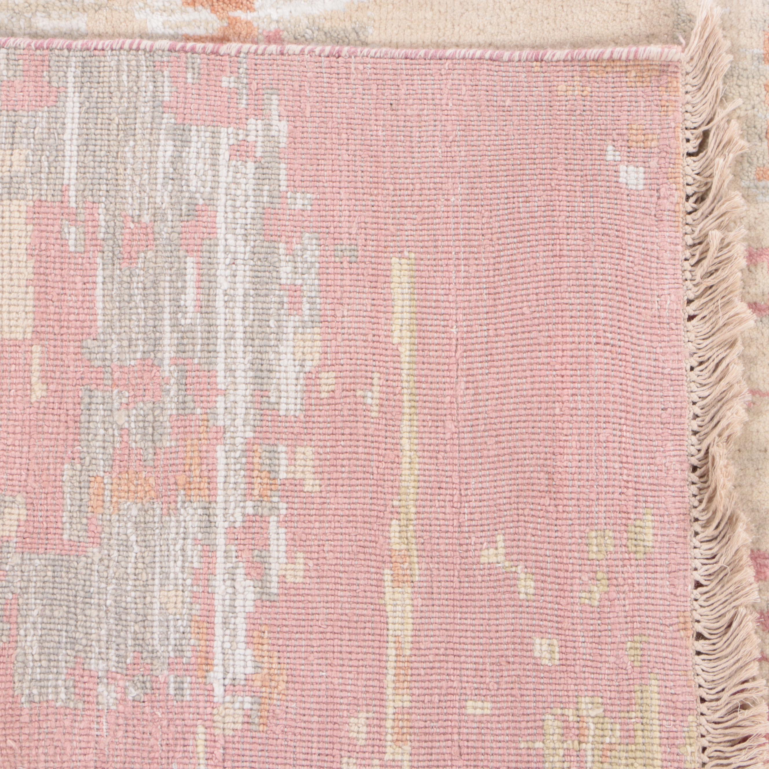 7'11 x 9'7 Hand-Knotted Indian Abstract Modern Area Rug