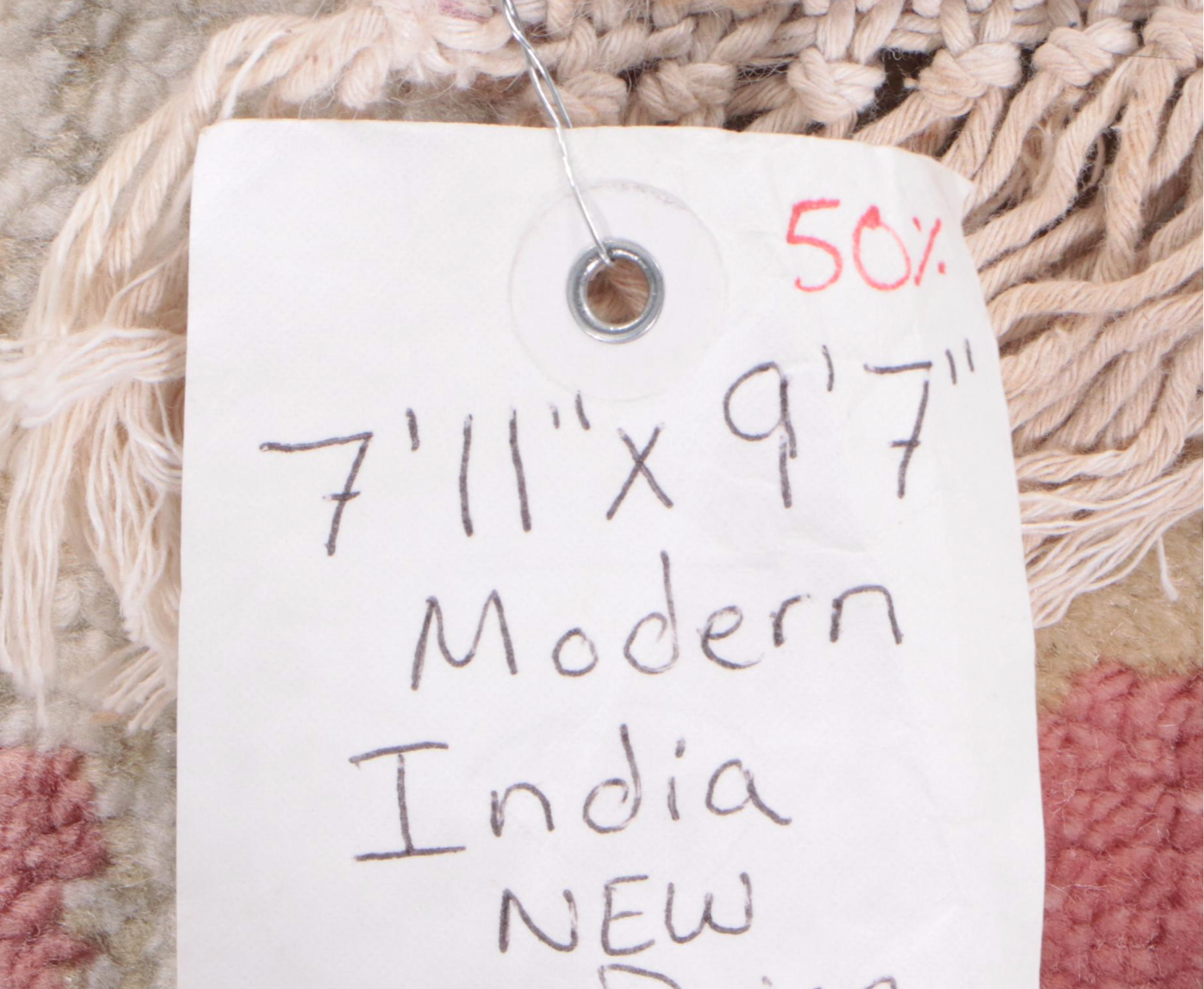 7'11 x 9'7 Hand-Knotted Indian Abstract Modern Area Rug