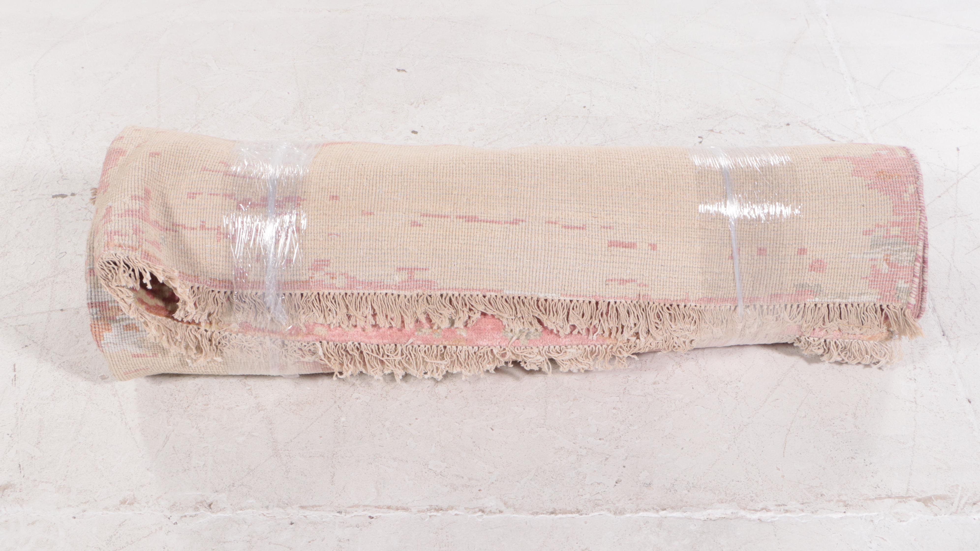 7'11 x 9'7 Hand-Knotted Indian Abstract Modern Area Rug