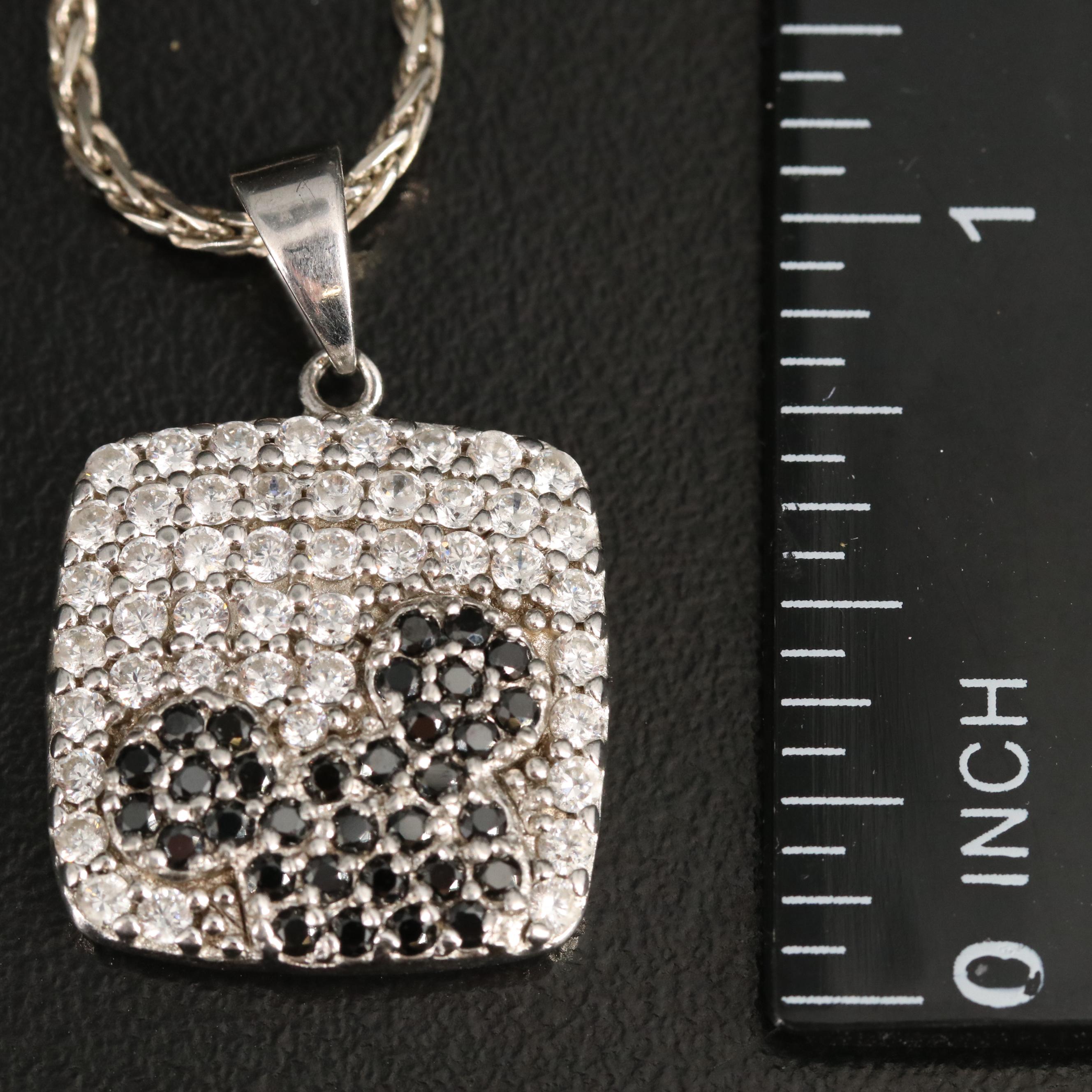 Disney Sterling Cubic Zirconia Mickey Mouse Necklace and Ring