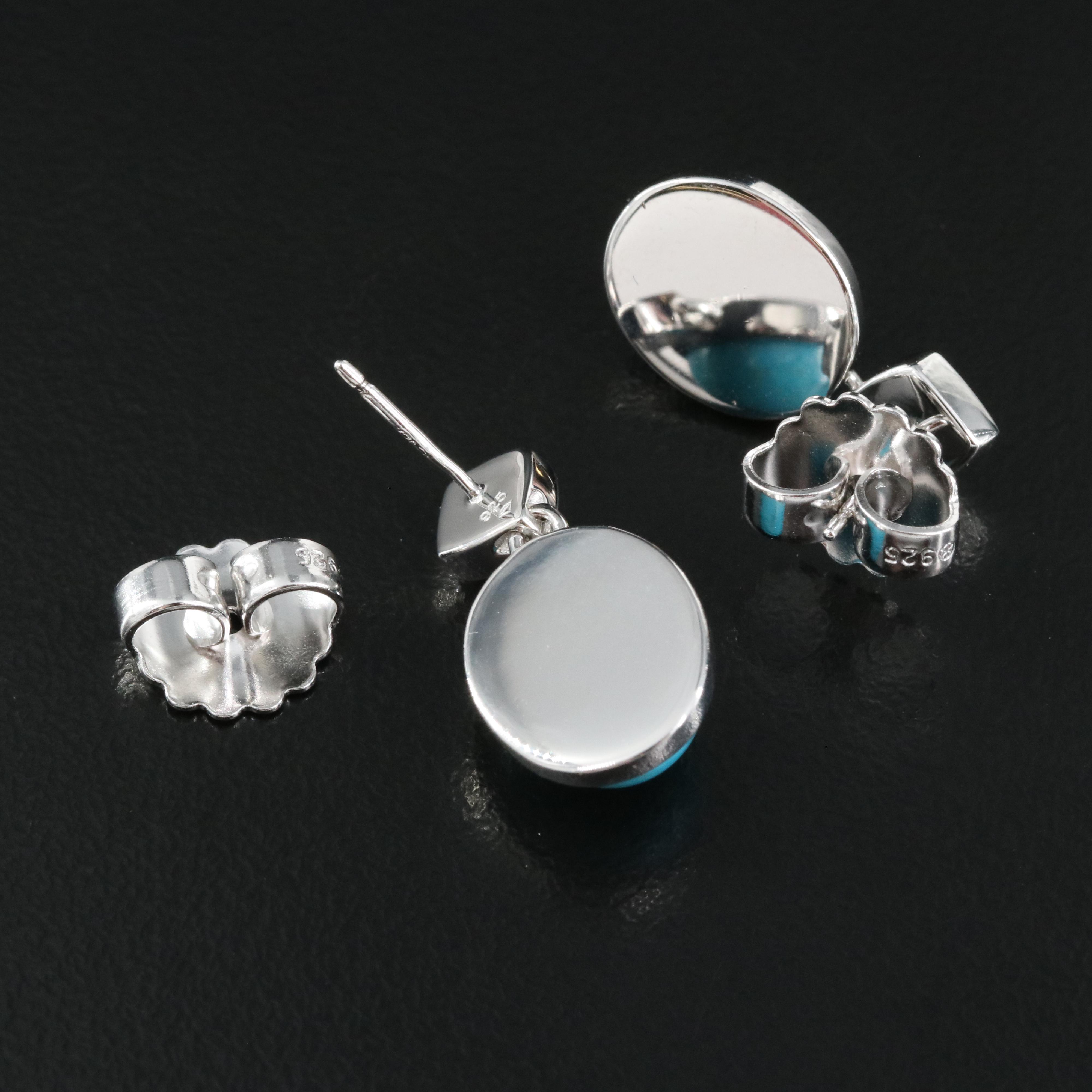 Sterling Turquoise and White Topaz Earrings