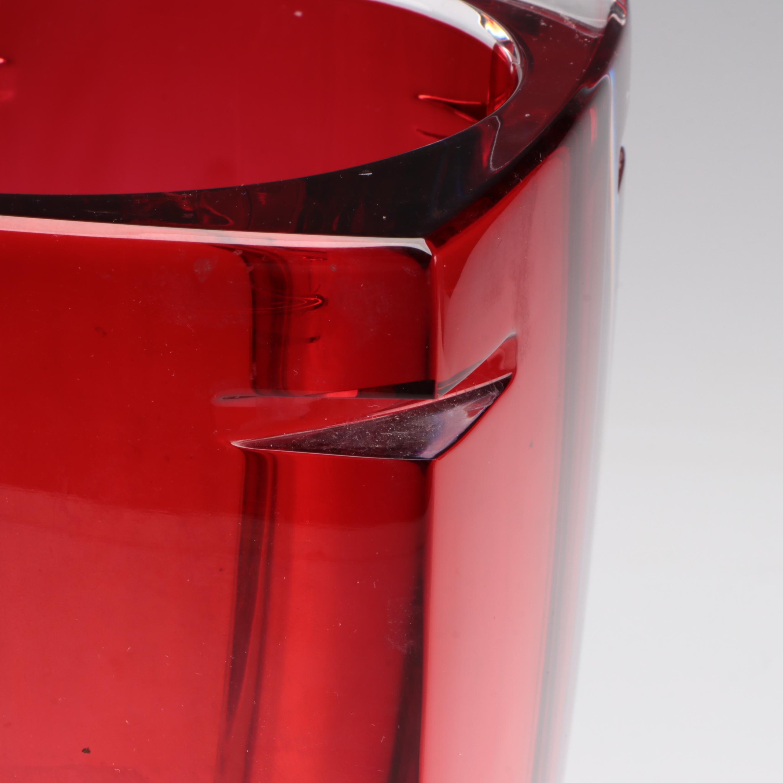 Waterford Crystal "Metra Red" Vase, 2004-2010