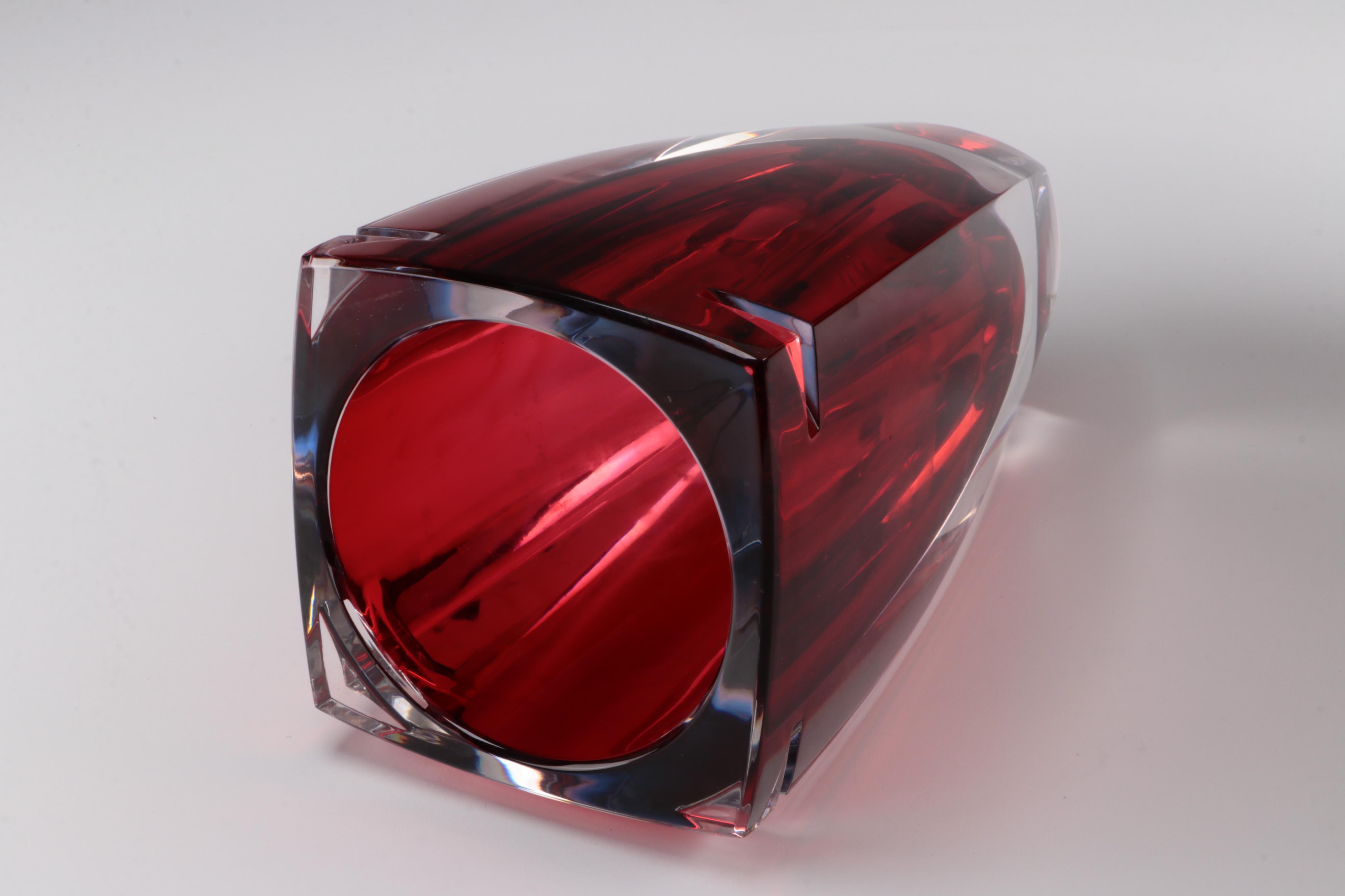 Waterford Crystal "Metra Red" Vase, 2004-2010