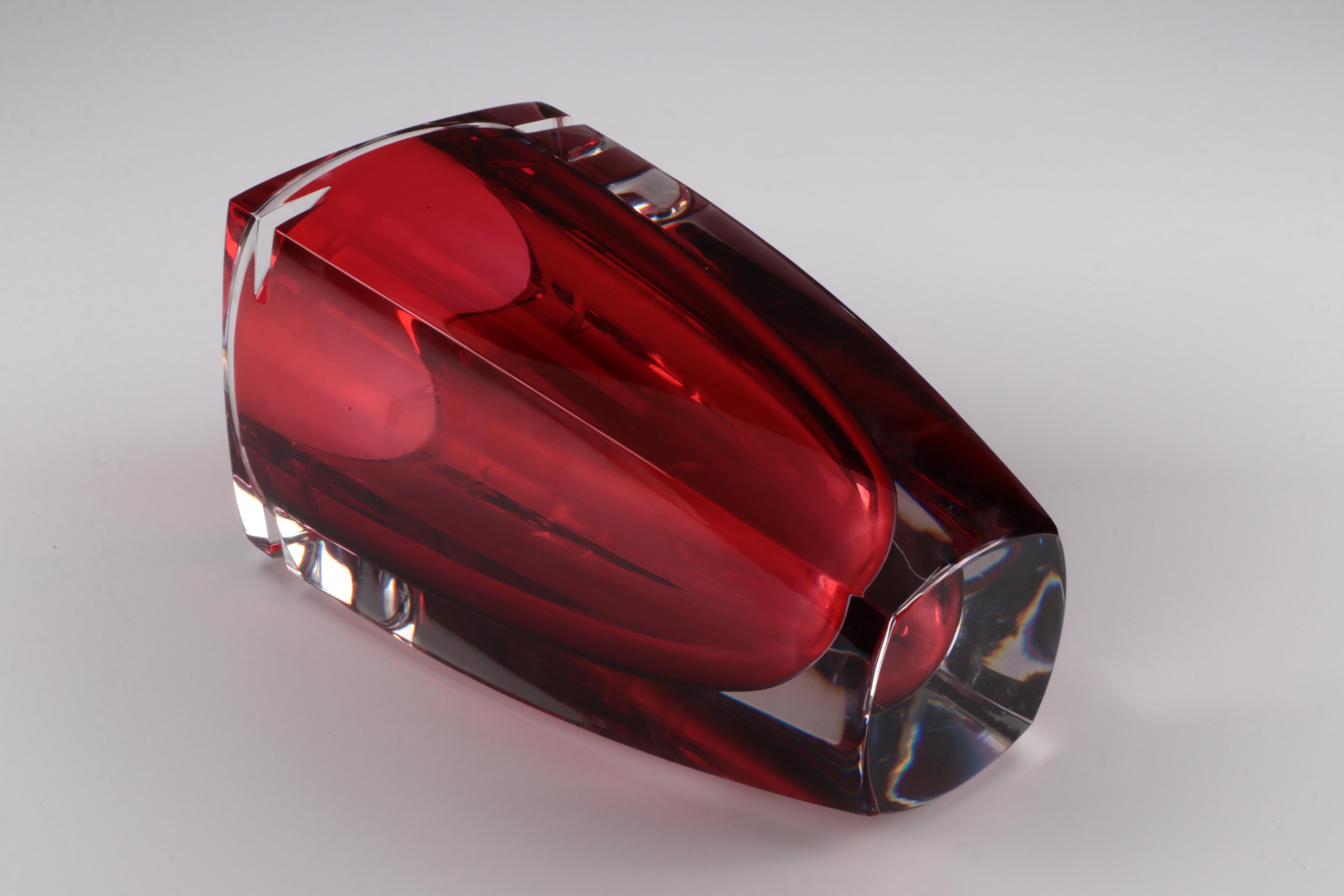 Waterford Crystal "Metra Red" Vase, 2004-2010
