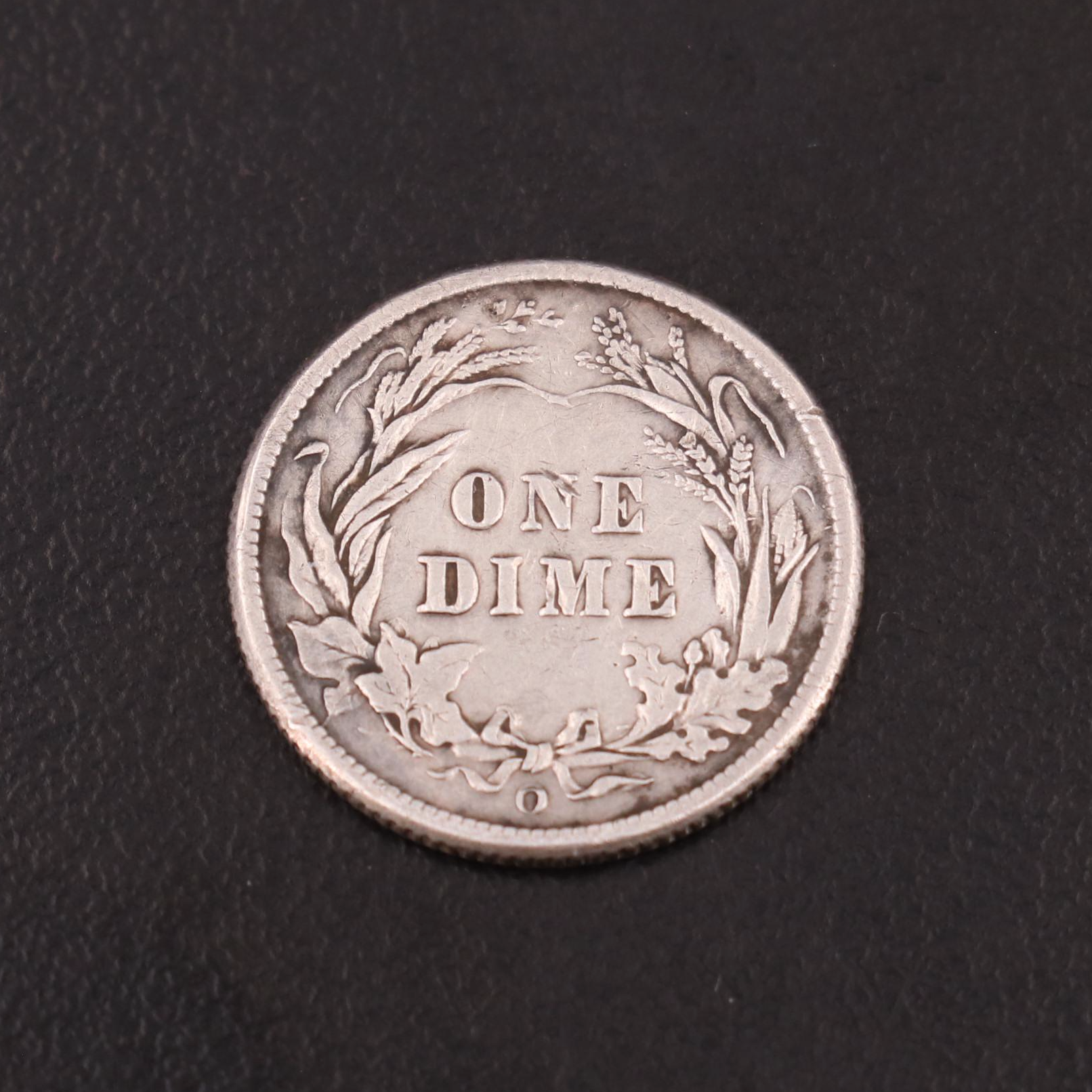1908-O Barber Silver Dime