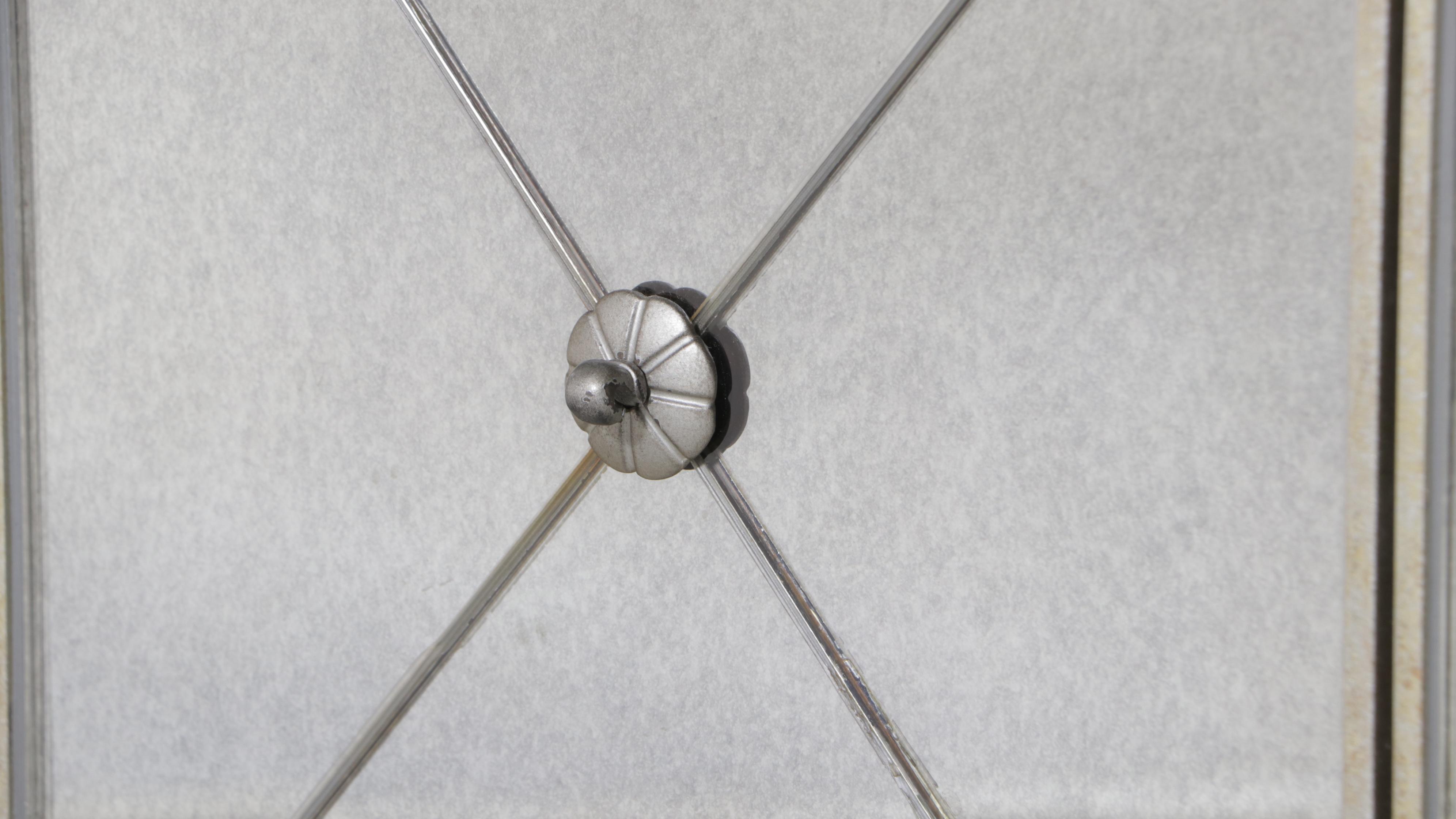 Pair of Bassett "Borghese" MIrrored, Silver-Gilt, and Granite Top Nightstands