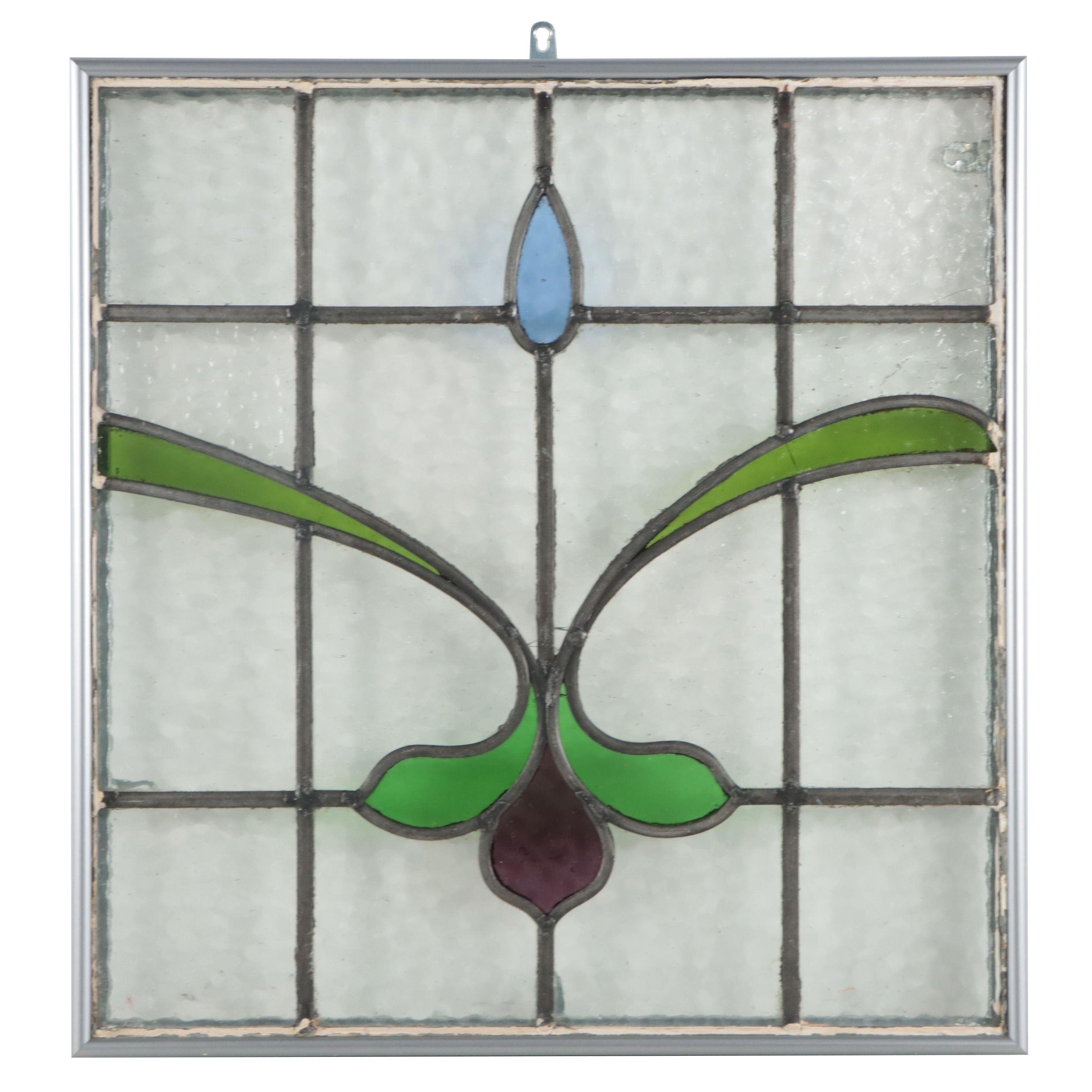 Art Nouveau Style Stained Glass Wall Hanging