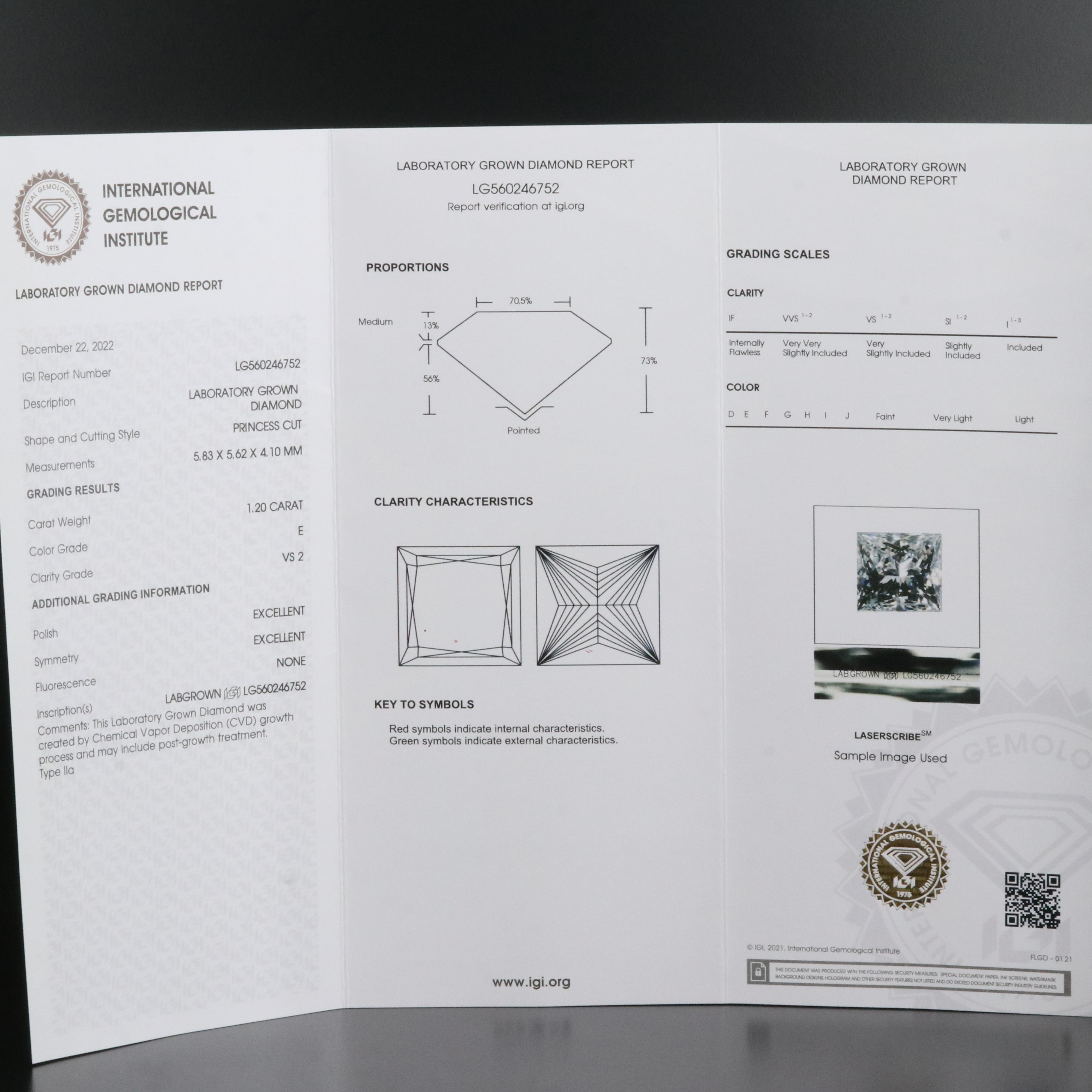 14K 2.47 CTW Lab Grown Diamond Stud Earrings with IGI Reports