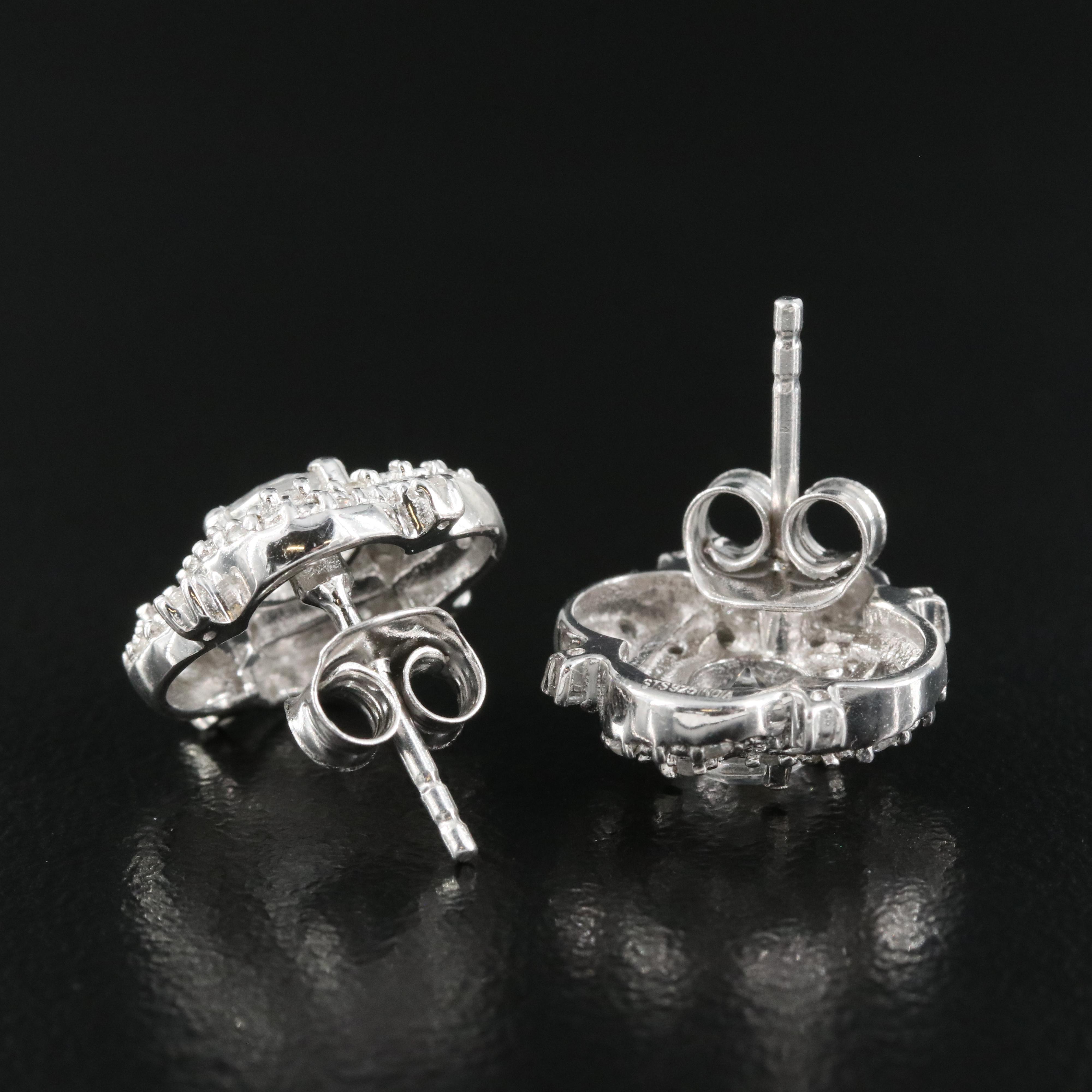 Sterling Quartz and Zircon Earrings