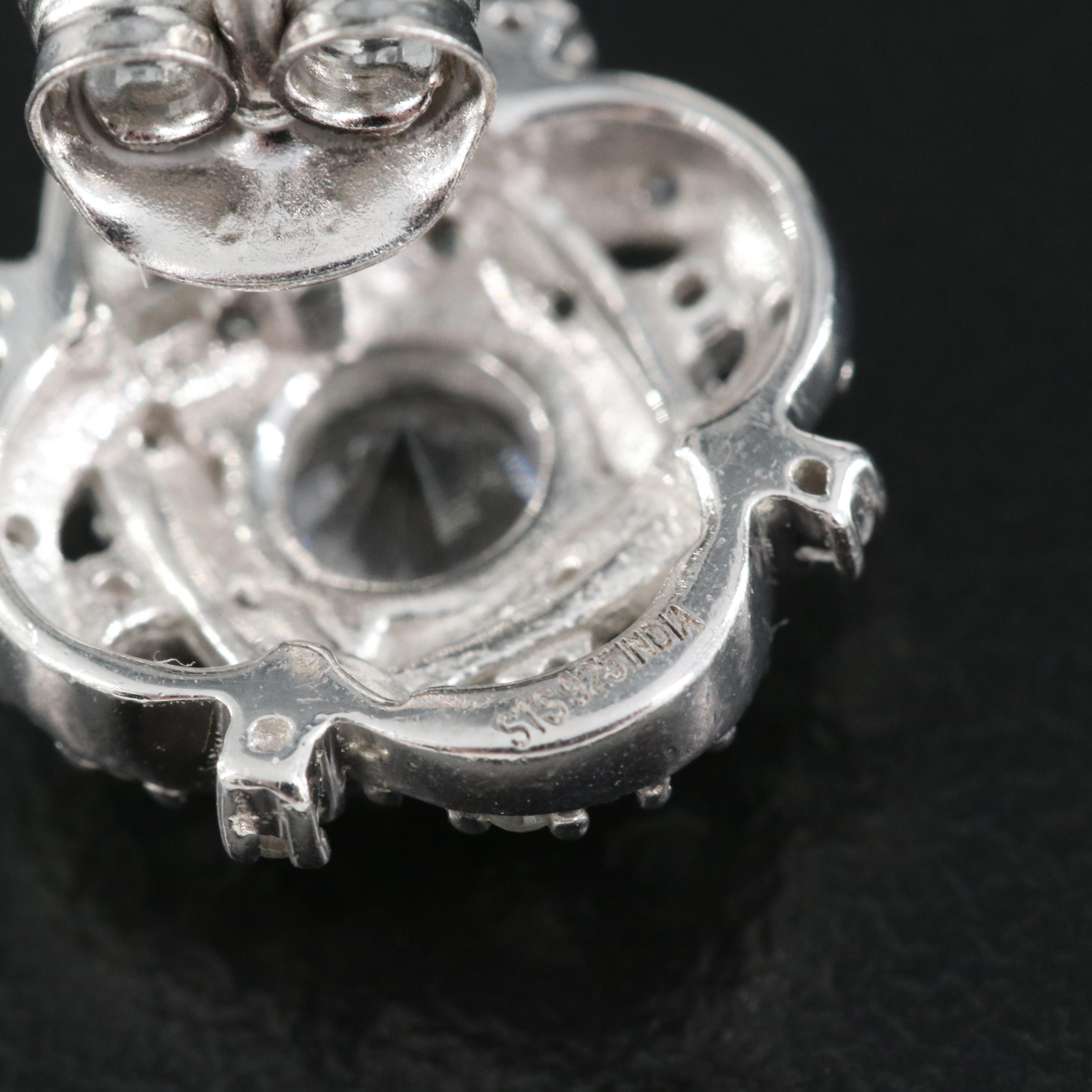 Sterling Quartz and Zircon Earrings