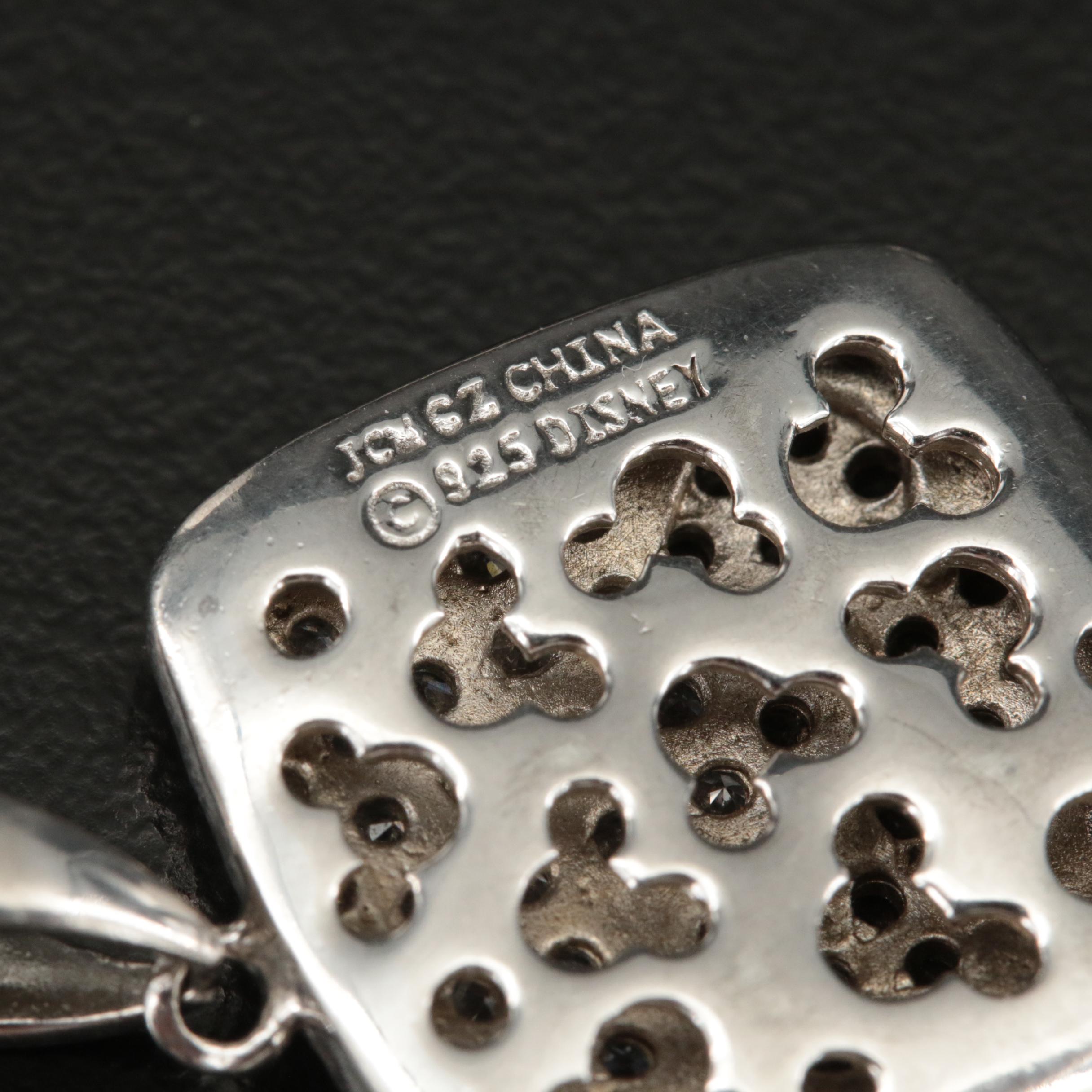 Disney Sterling Cubic Zirconia Mickey Mouse Necklace and Ring