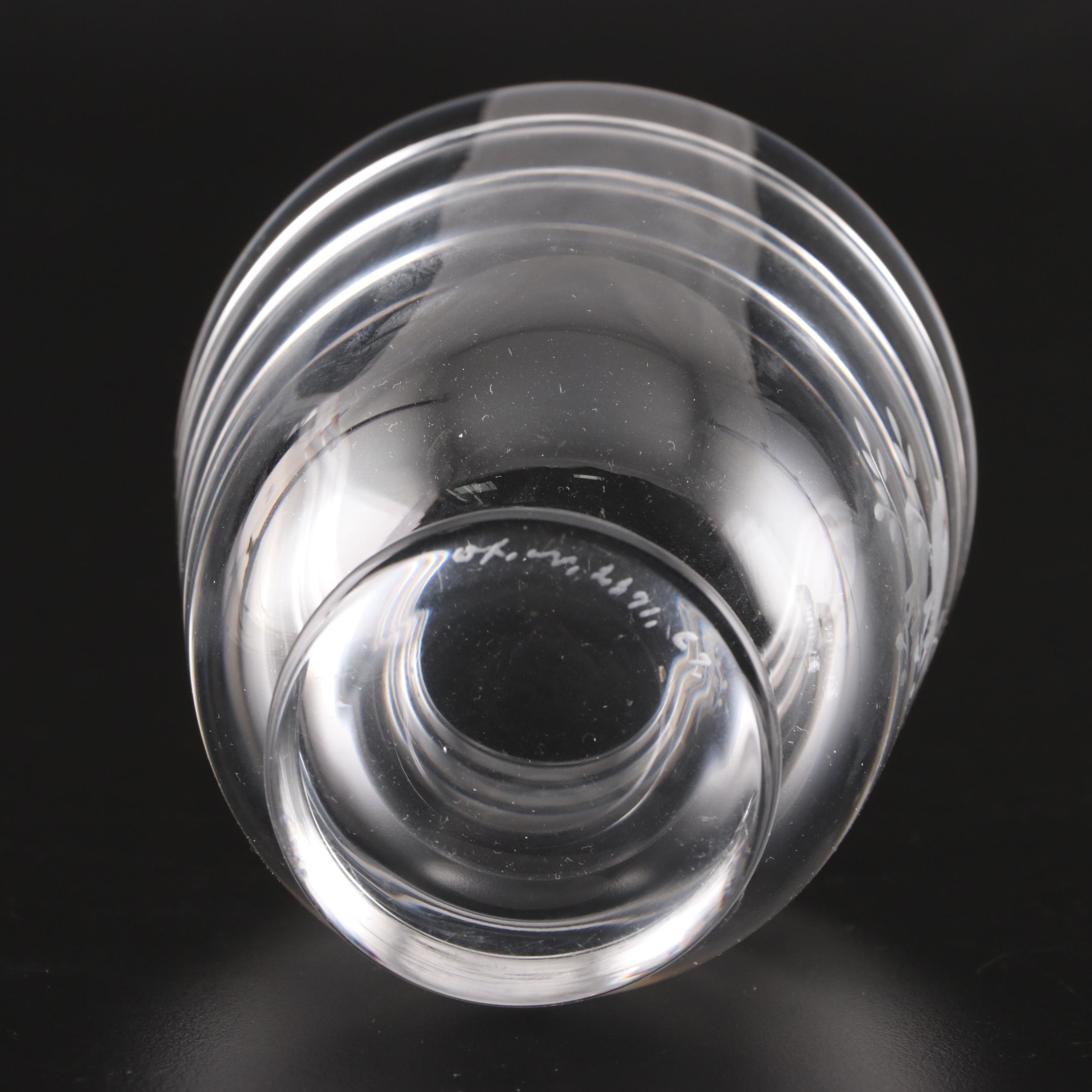 Orrefors Crystal "Love Birds" vase with Waterford Crystal "Carriage" Clock