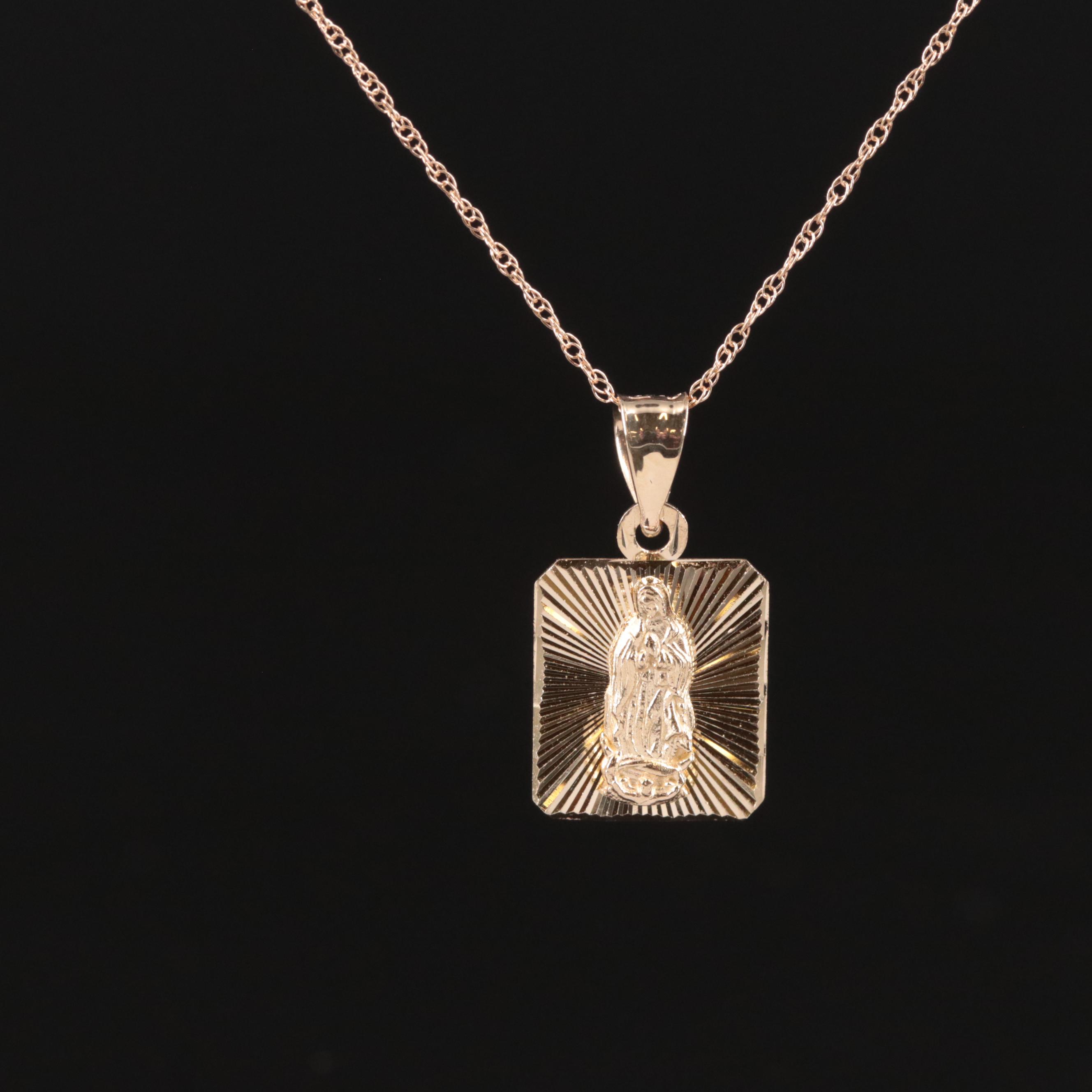 14K Religious Pendant Necklace