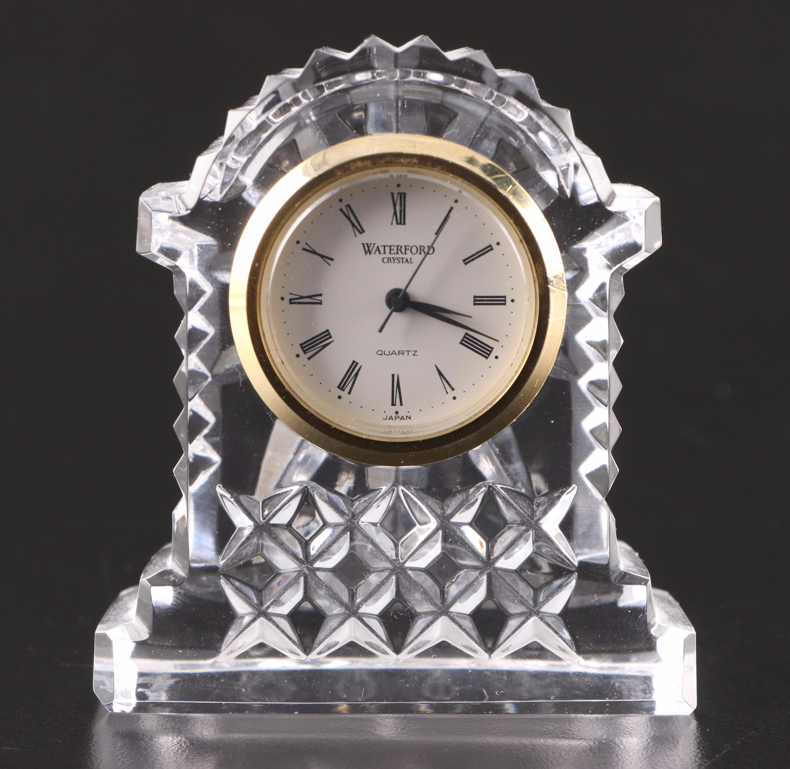 Orrefors Crystal "Love Birds" vase with Waterford Crystal "Carriage" Clock