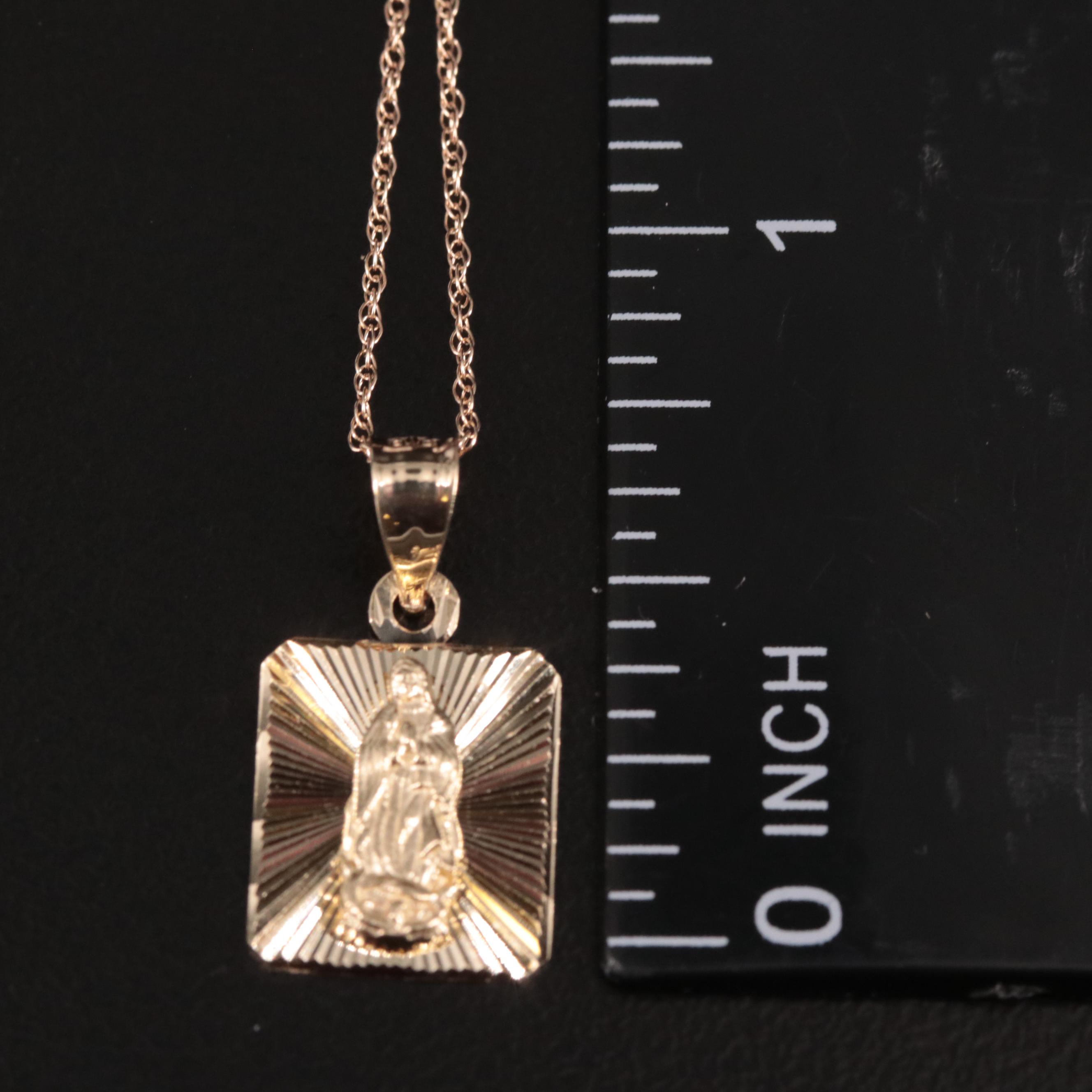 14K Religious Pendant Necklace