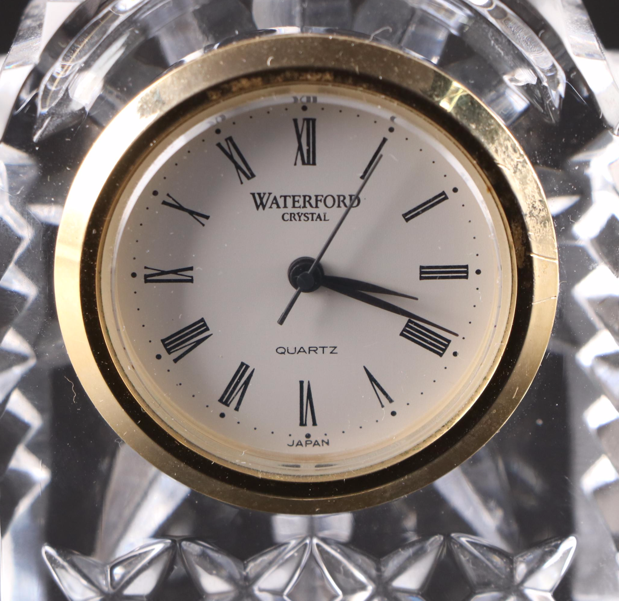 Orrefors Crystal "Love Birds" vase with Waterford Crystal "Carriage" Clock