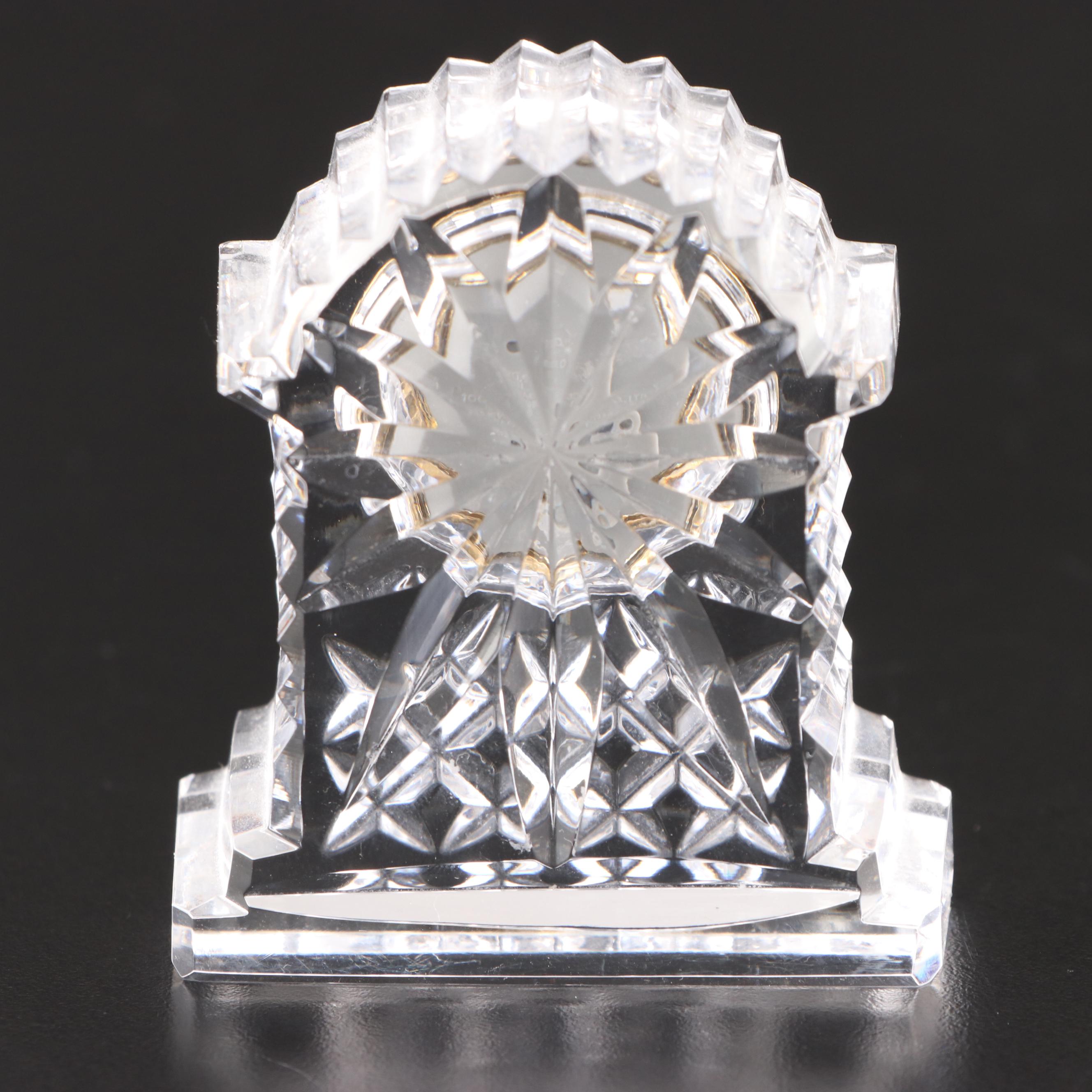 Orrefors Crystal "Love Birds" vase with Waterford Crystal "Carriage" Clock