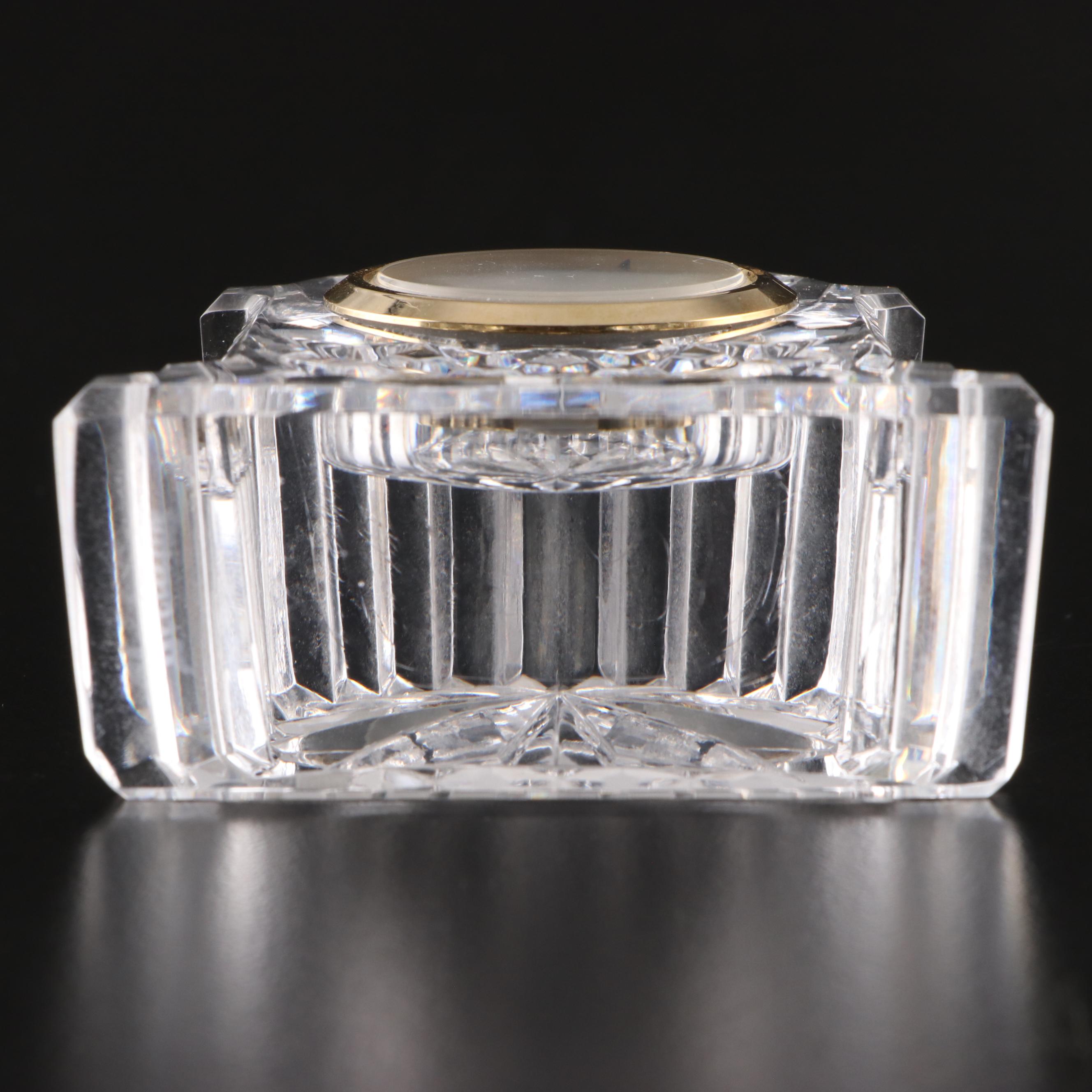 Orrefors Crystal "Love Birds" vase with Waterford Crystal "Carriage" Clock