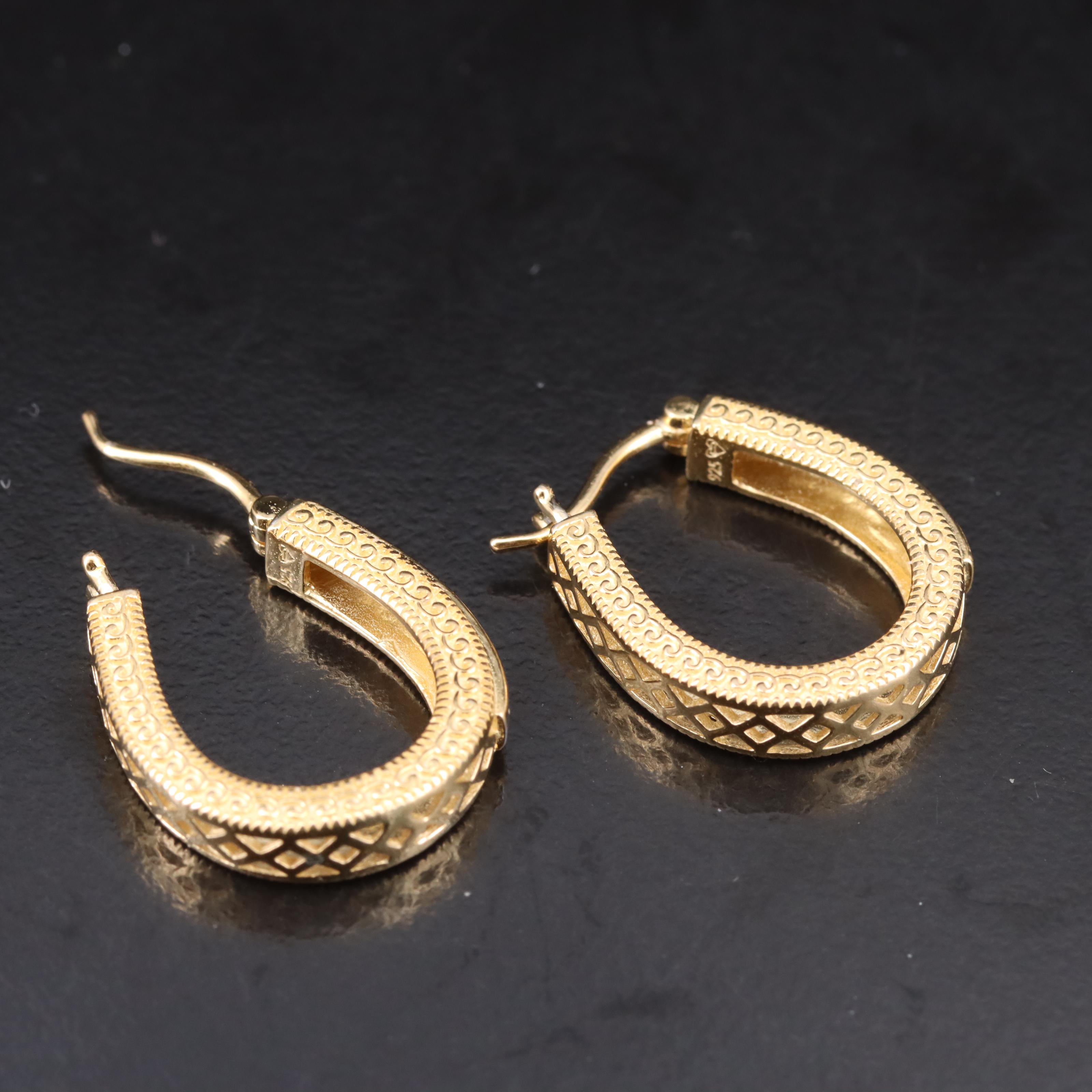 Sterling Diamond Hoop Earrings