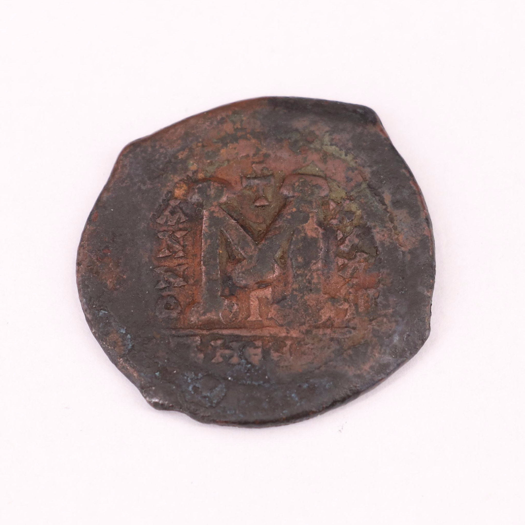 Ancient Byzantine Follis of Justinian I, ca. 560 AD