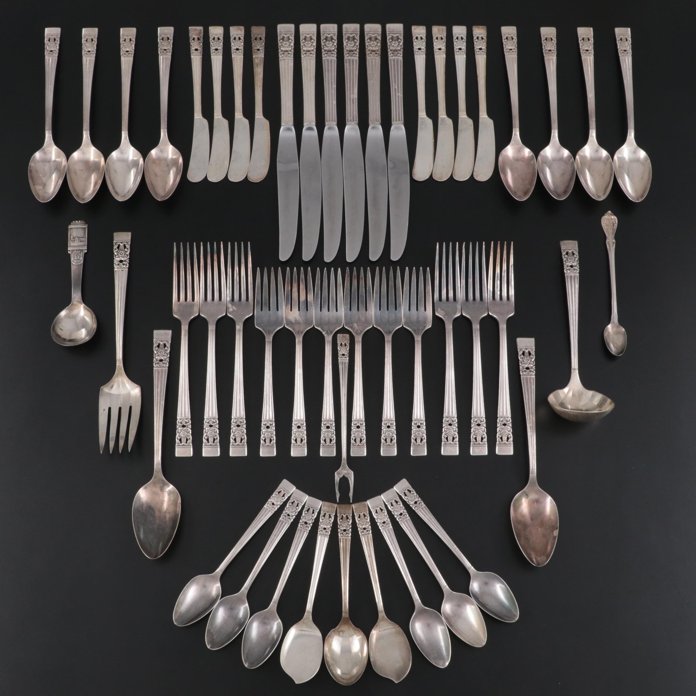 Oneida Community Silver Plate "Coronation" Flatware and Serving Utensils