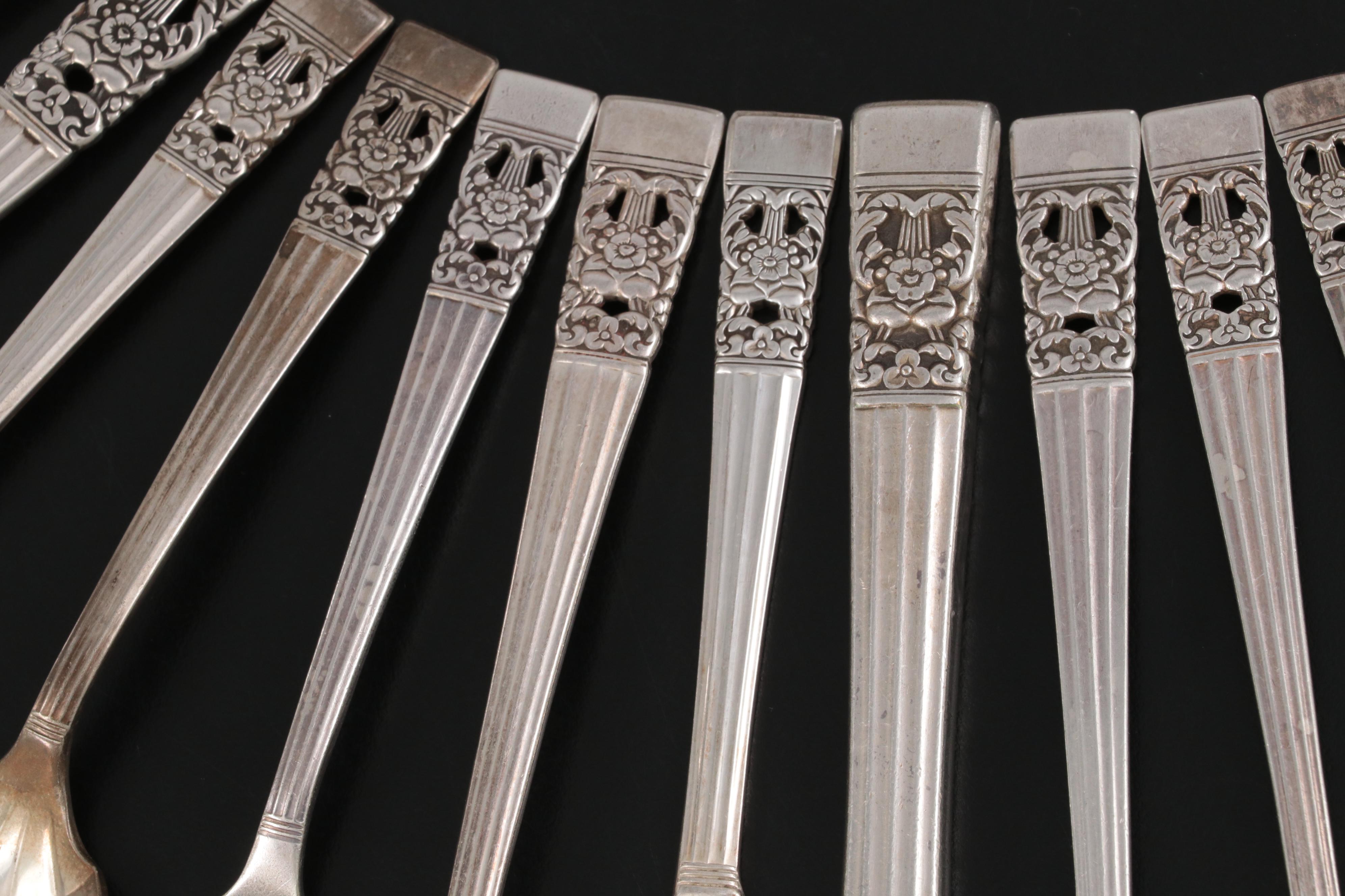 Oneida Community Silver Plate "Coronation" Flatware and Serving Utensils