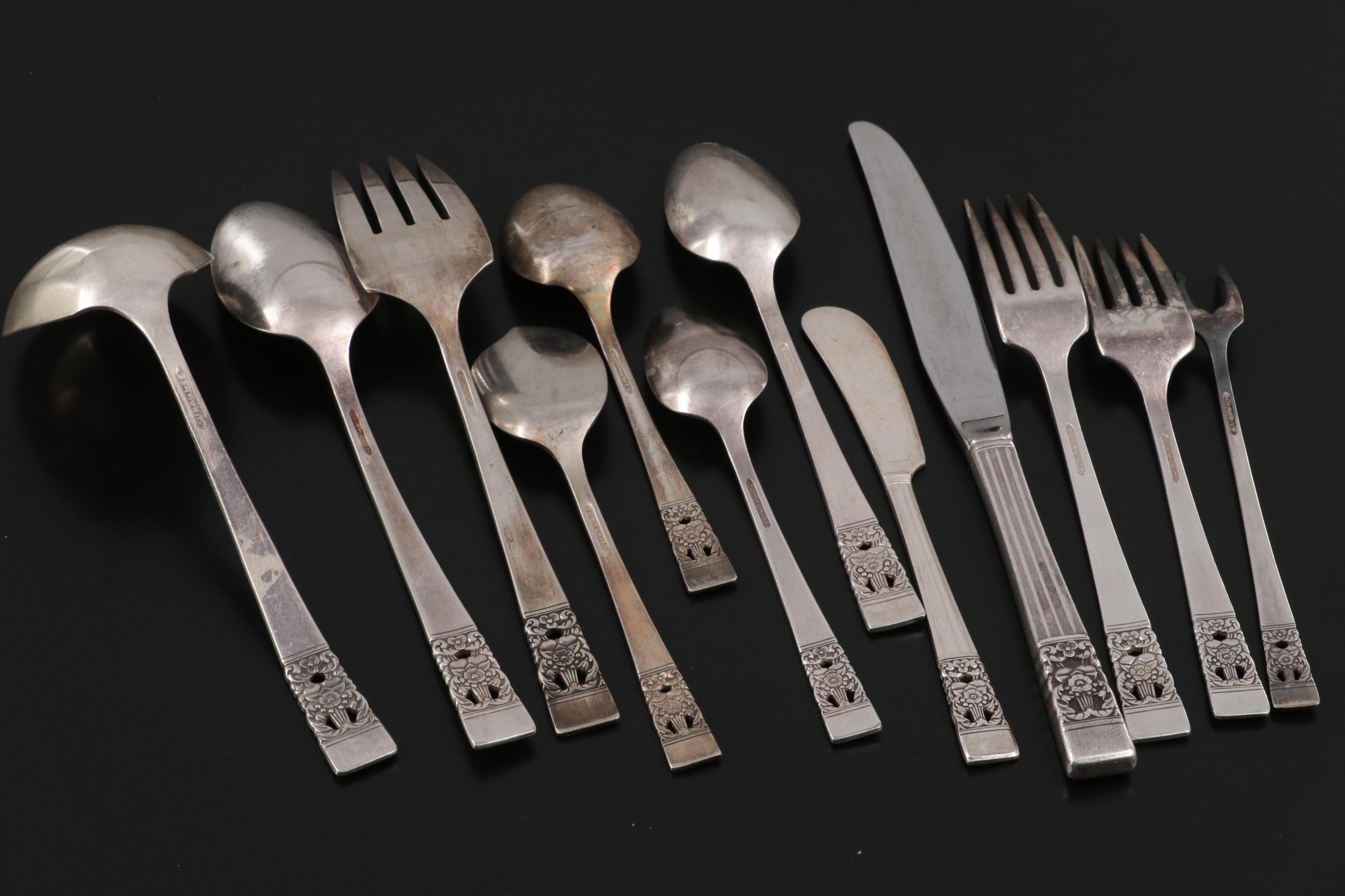 Oneida Community Silver Plate "Coronation" Flatware and Serving Utensils