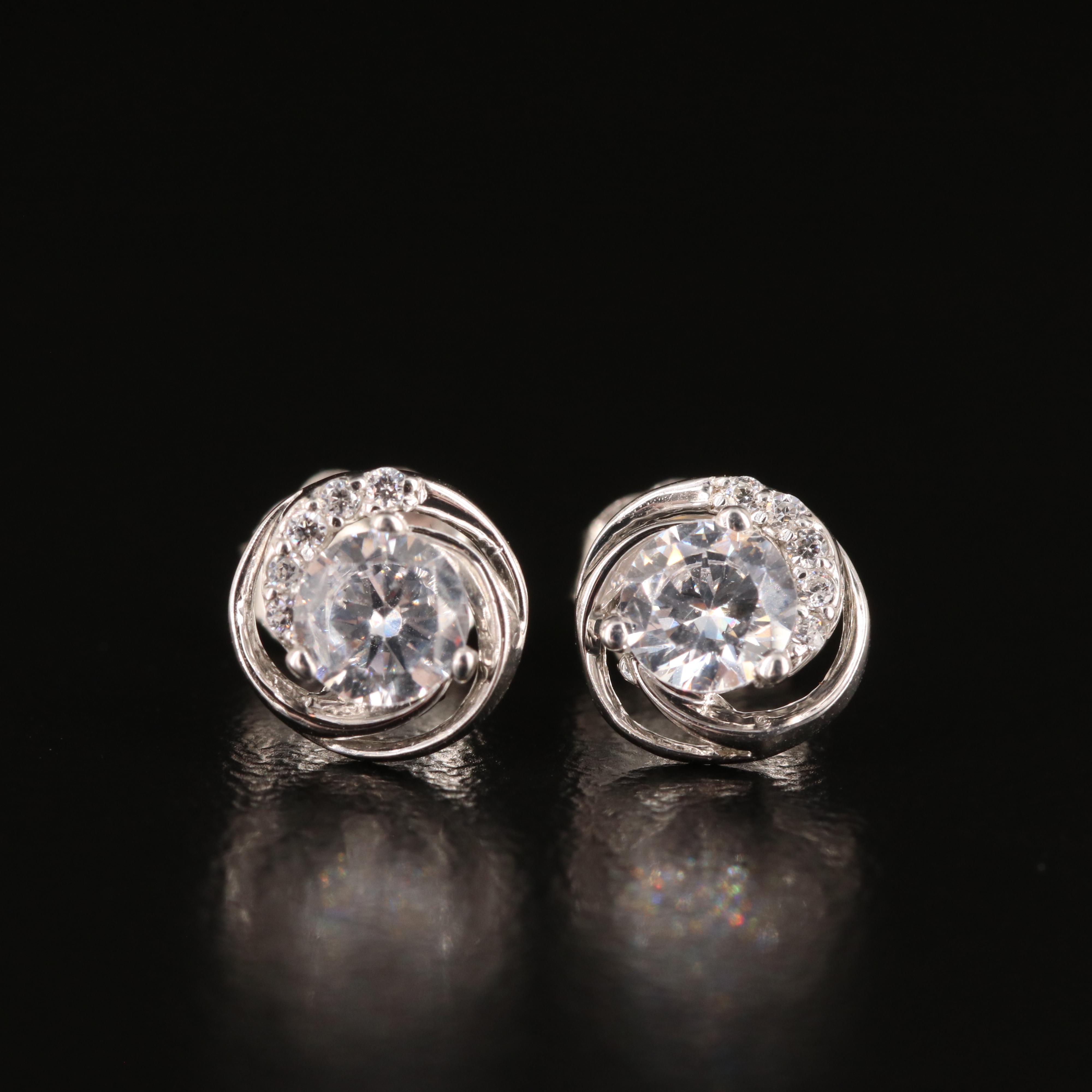 Sterling Cubic Zirconia Stud Earrings