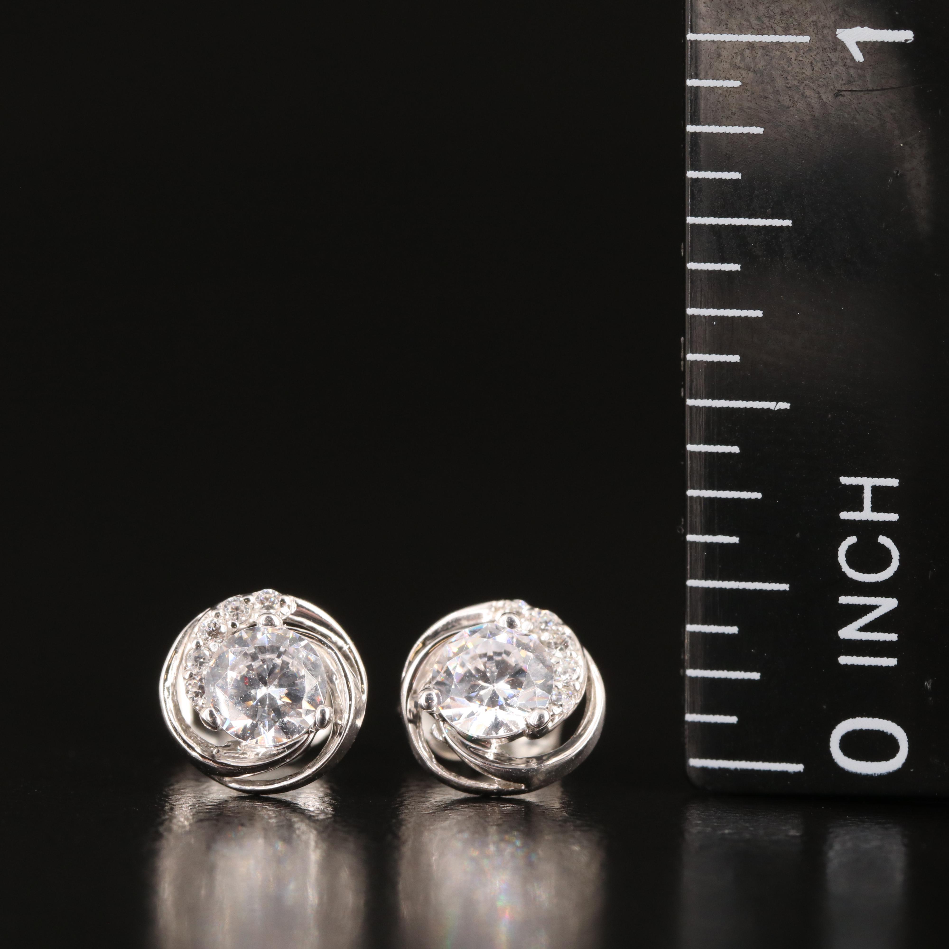Sterling Cubic Zirconia Stud Earrings
