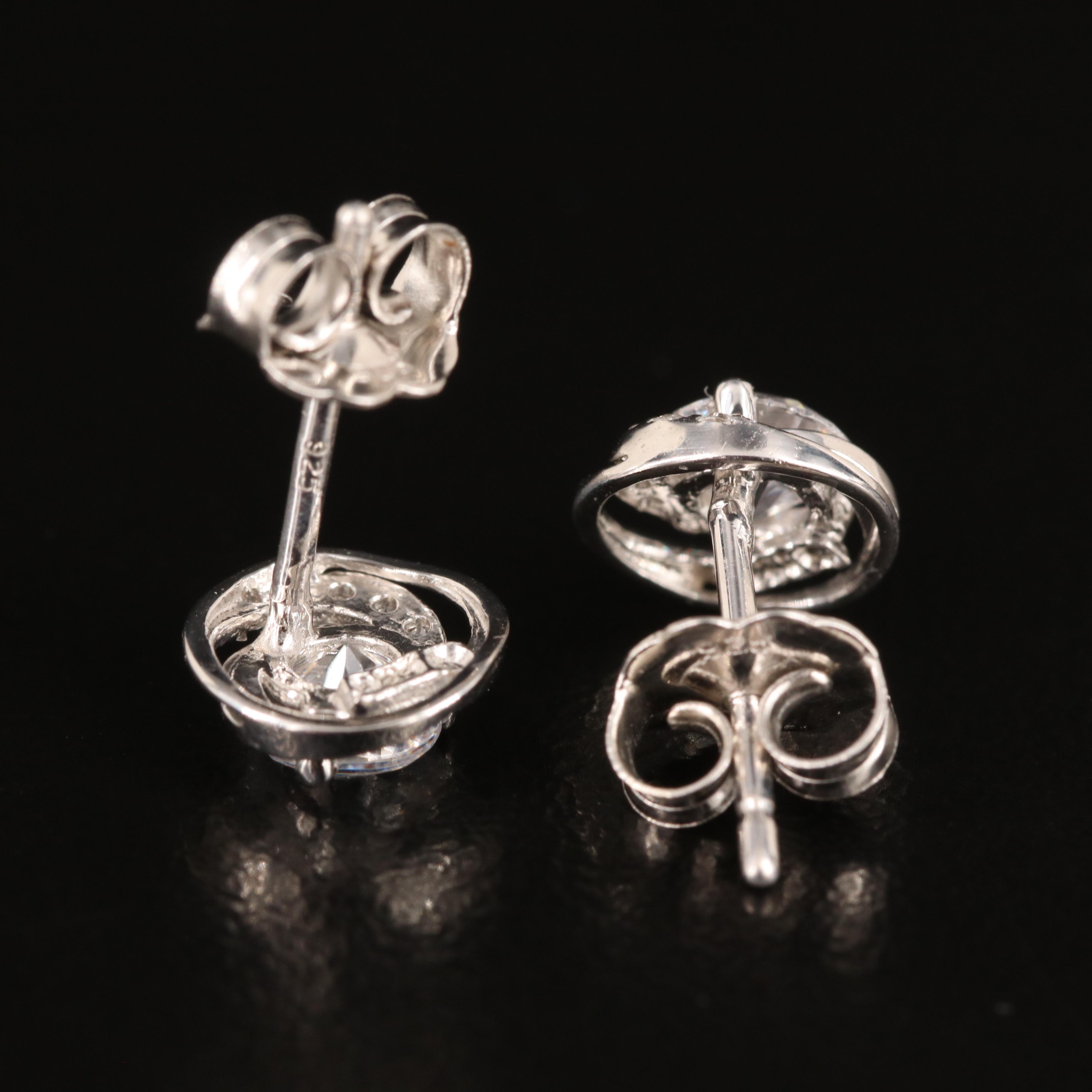 Sterling Cubic Zirconia Stud Earrings