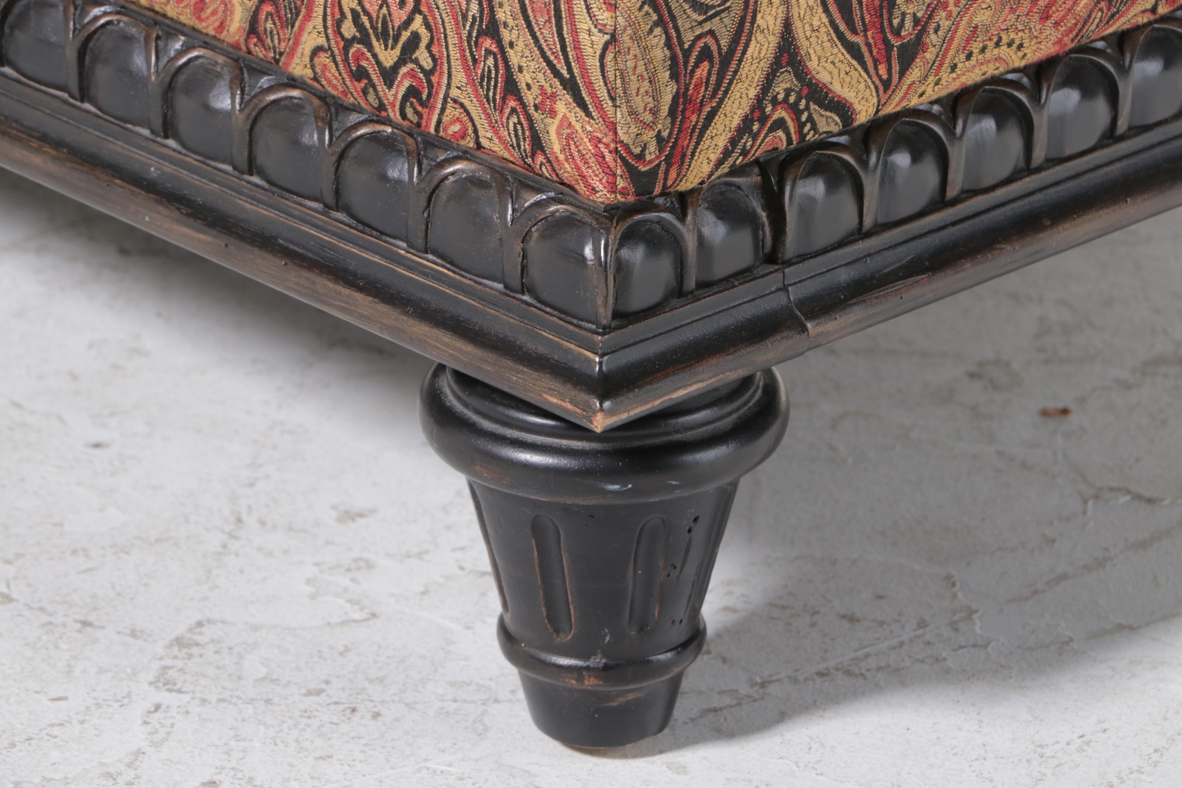 Schnadig Custom-Upholstered Hardwood Left-Arm-Facing Chaise Lounge