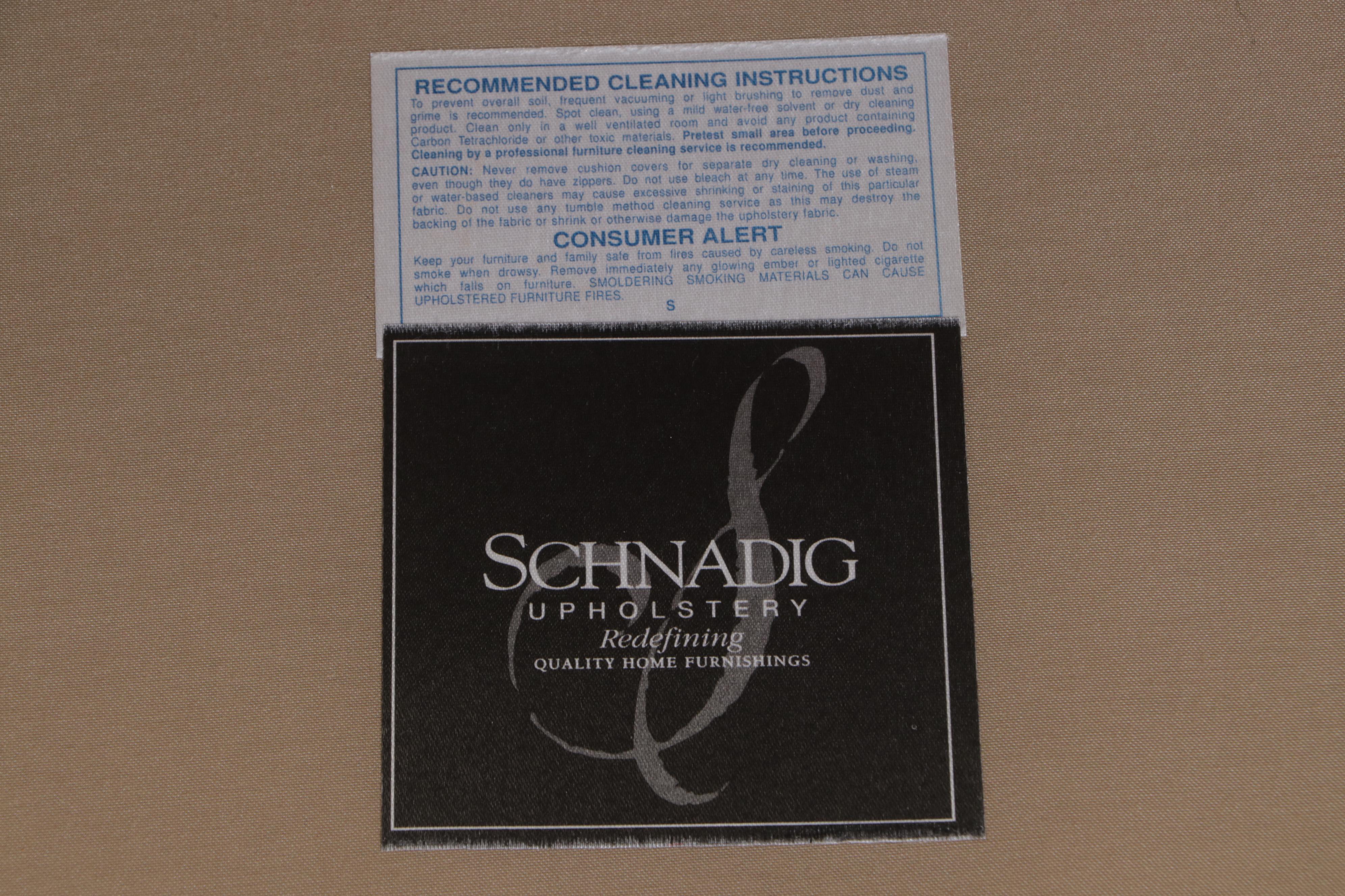 Schnadig Custom-Upholstered Hardwood Left-Arm-Facing Chaise Lounge