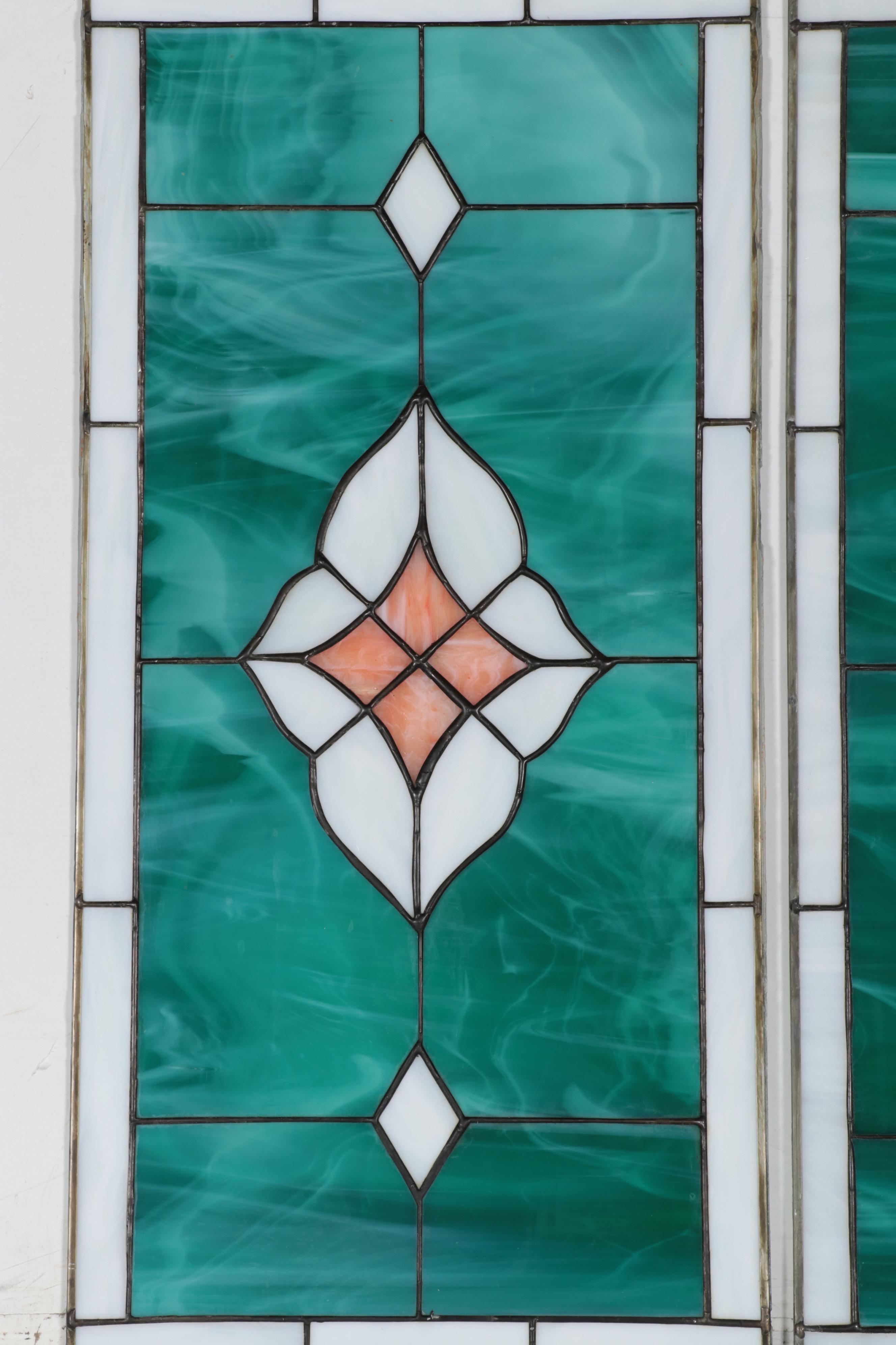 Victorian Style Slag Glass Panel