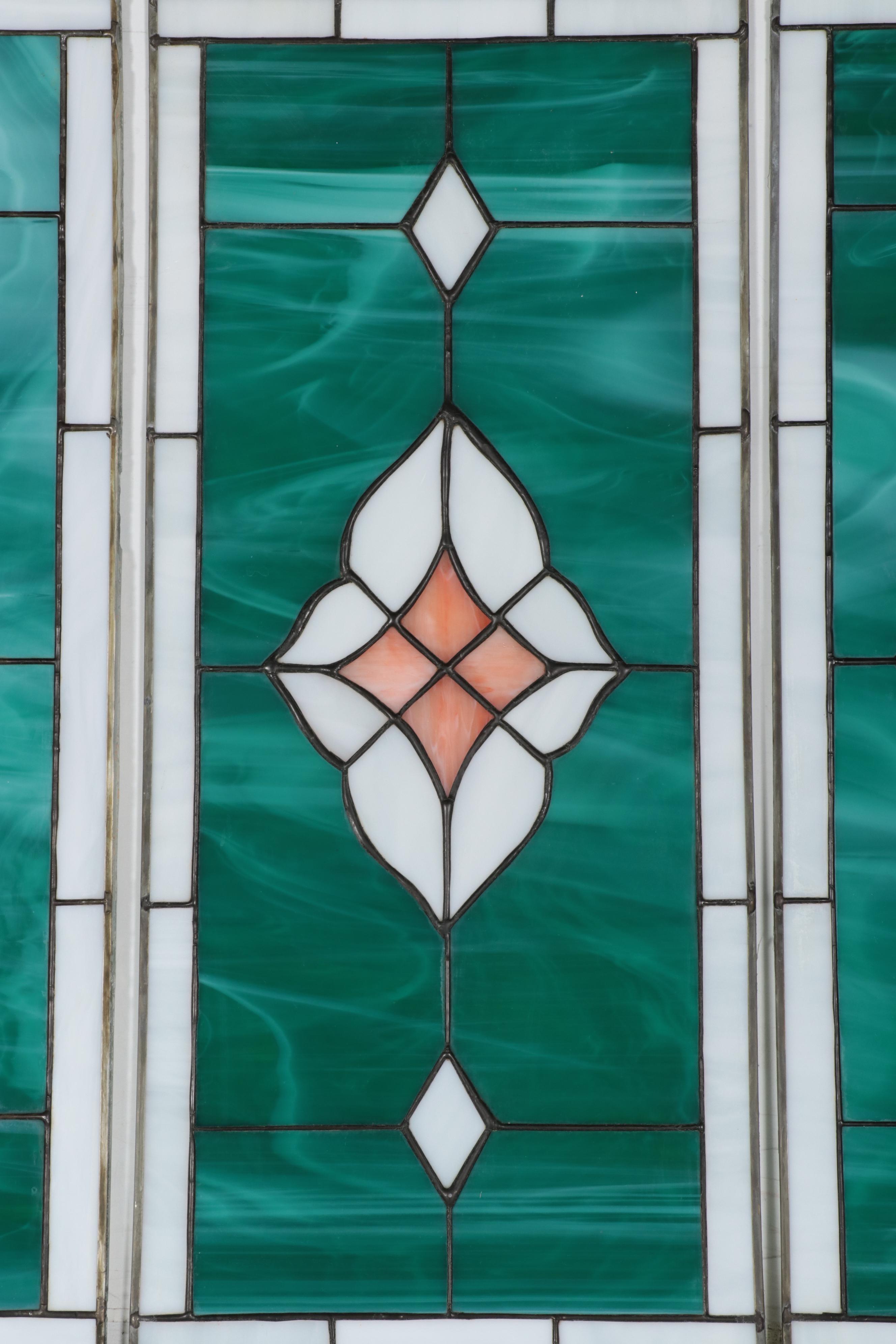 Victorian Style Slag Glass Panel